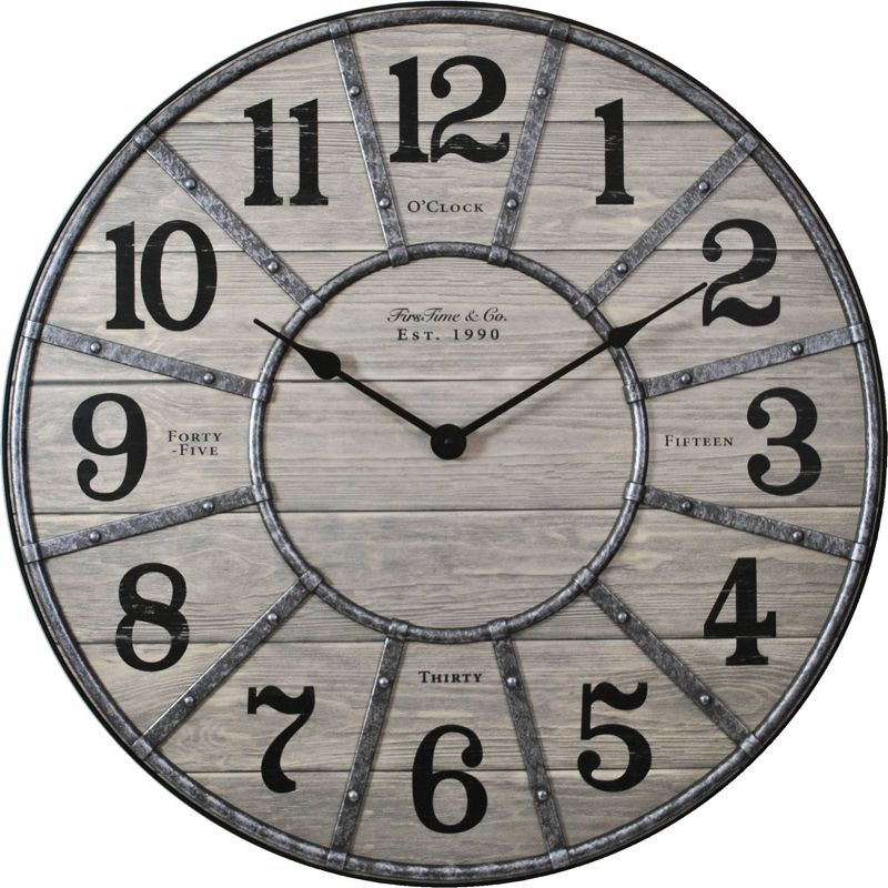 27" Cooper Farmhouse Wall Clock Gray - FirsTime & Co.