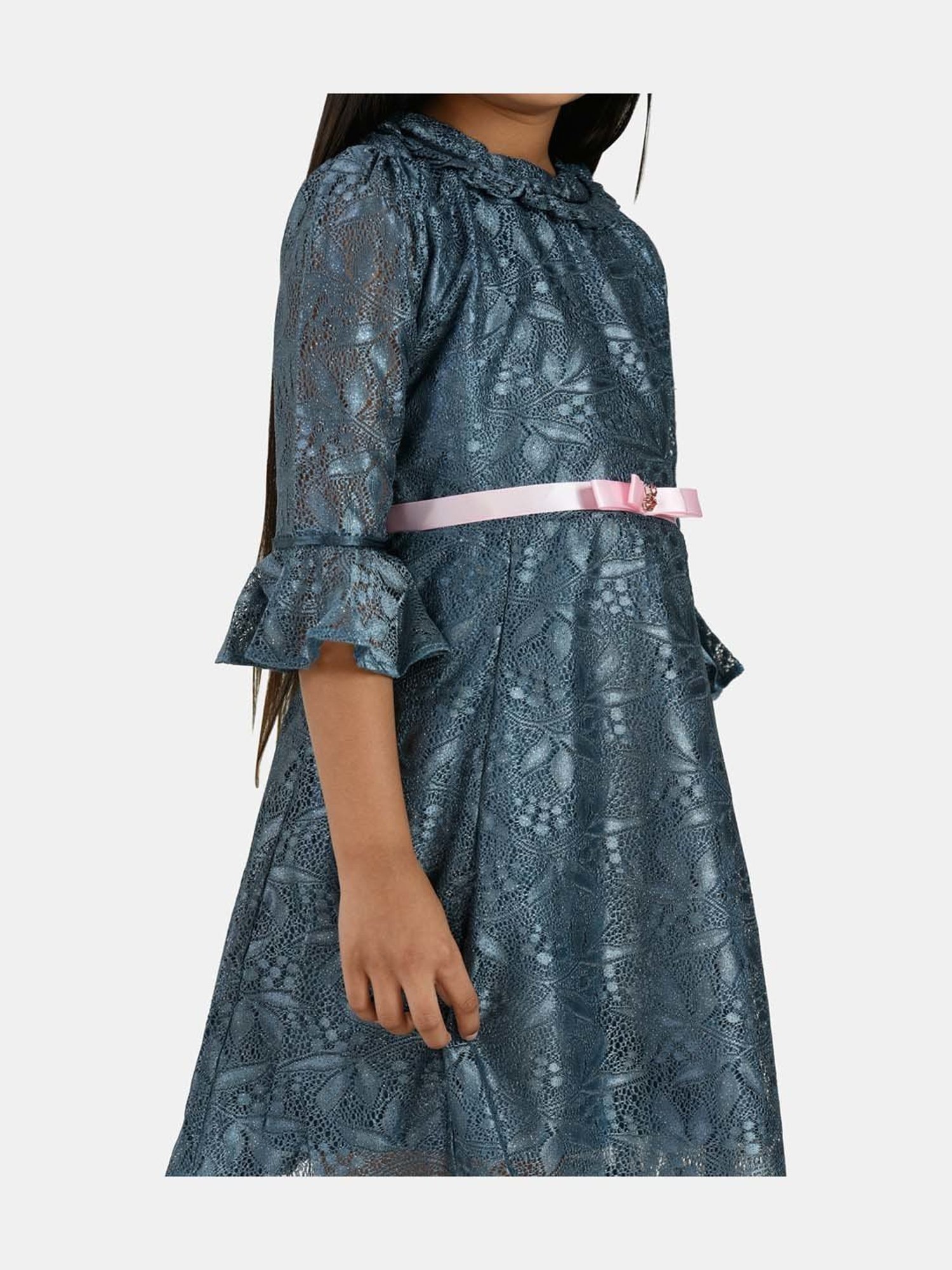 Peppermint Kids Grey Printed Dress