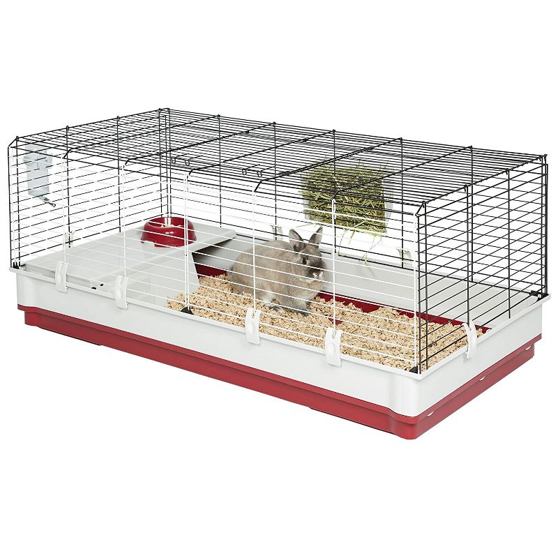 Trixie 2-Story Rabbit Hutch - Medium - Brown/White