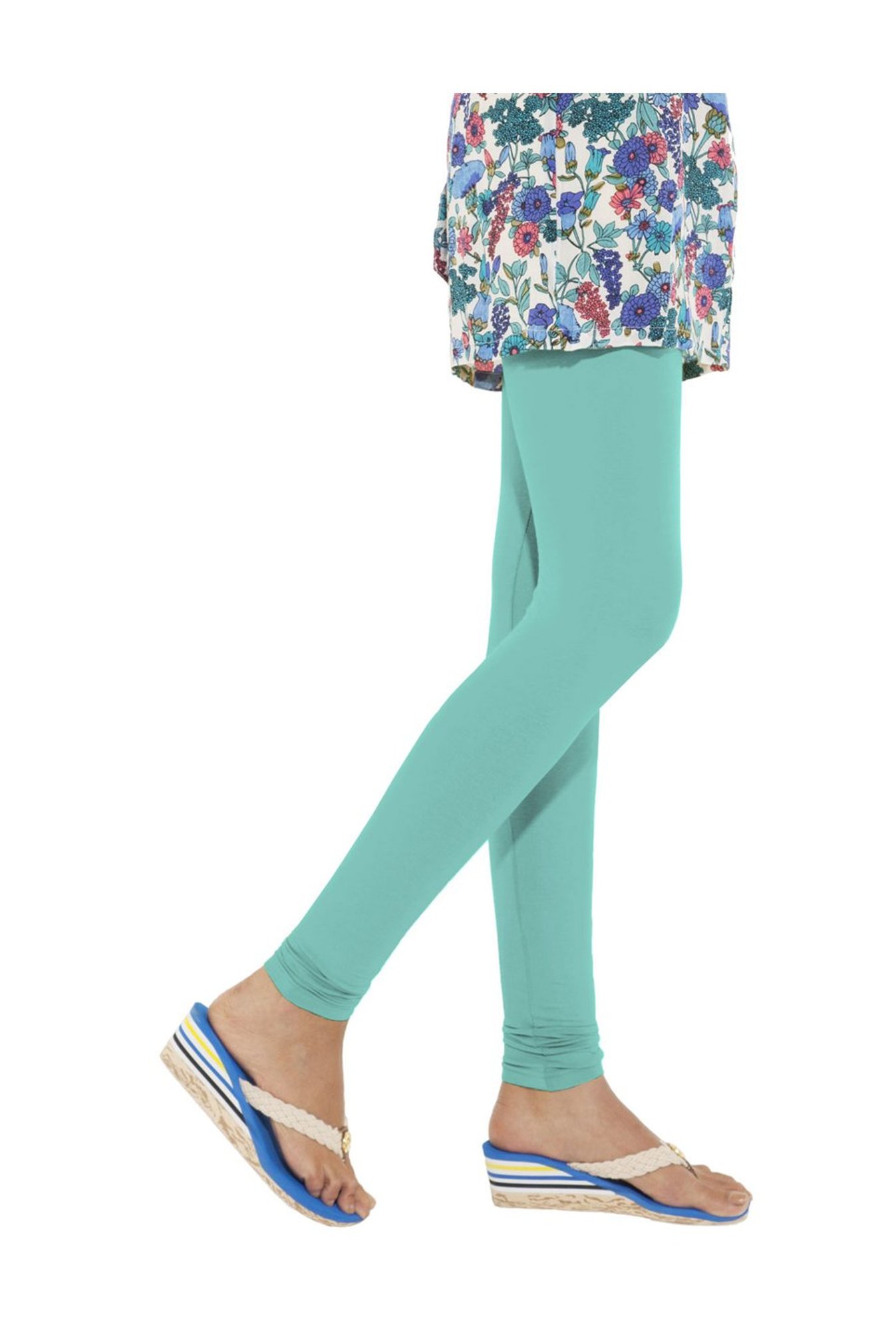 Go Colors Mint Green Skinny Fit Churidar