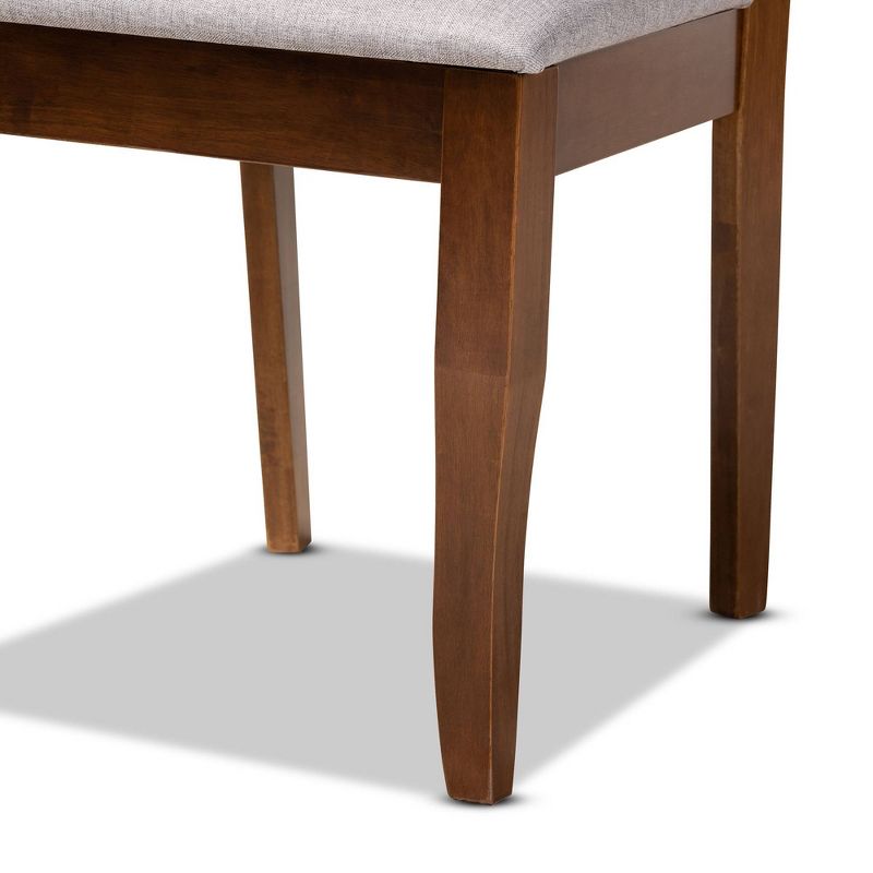 5pc Beth Modern Fabric Upholstered and Wood Dining Set Gray/Walnut - Baxton Studio