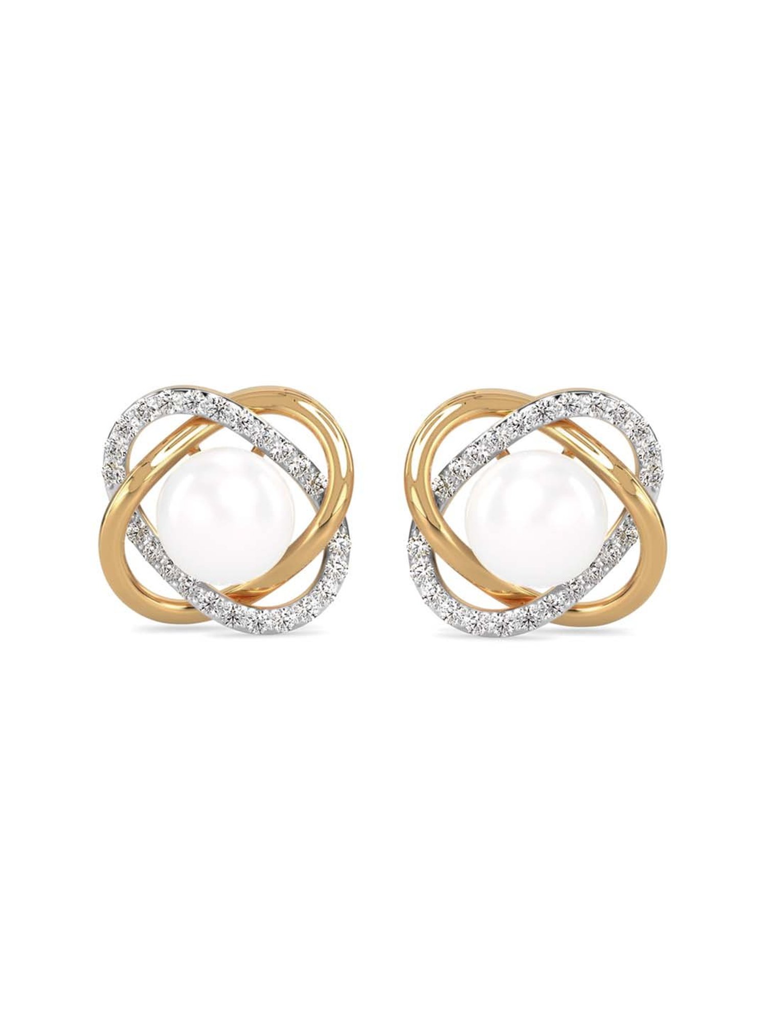 Clara 92.5 Sterling Silver Gold-Plated Swiss Zirconia Knot Earrings