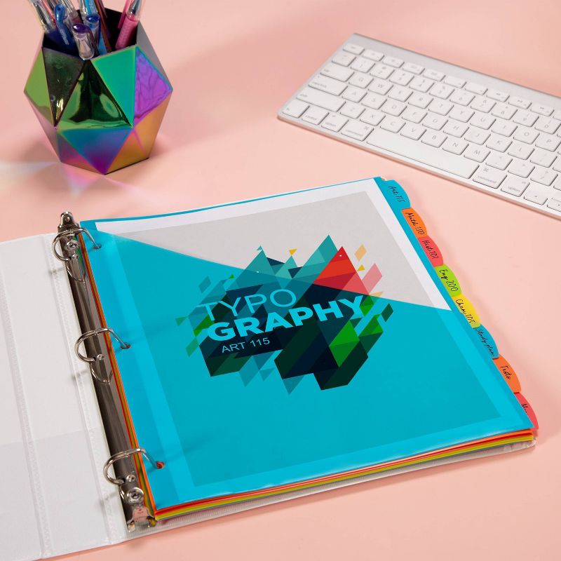 Avery 8ct Write & Erase Pocket Tab Plastic Divider Set