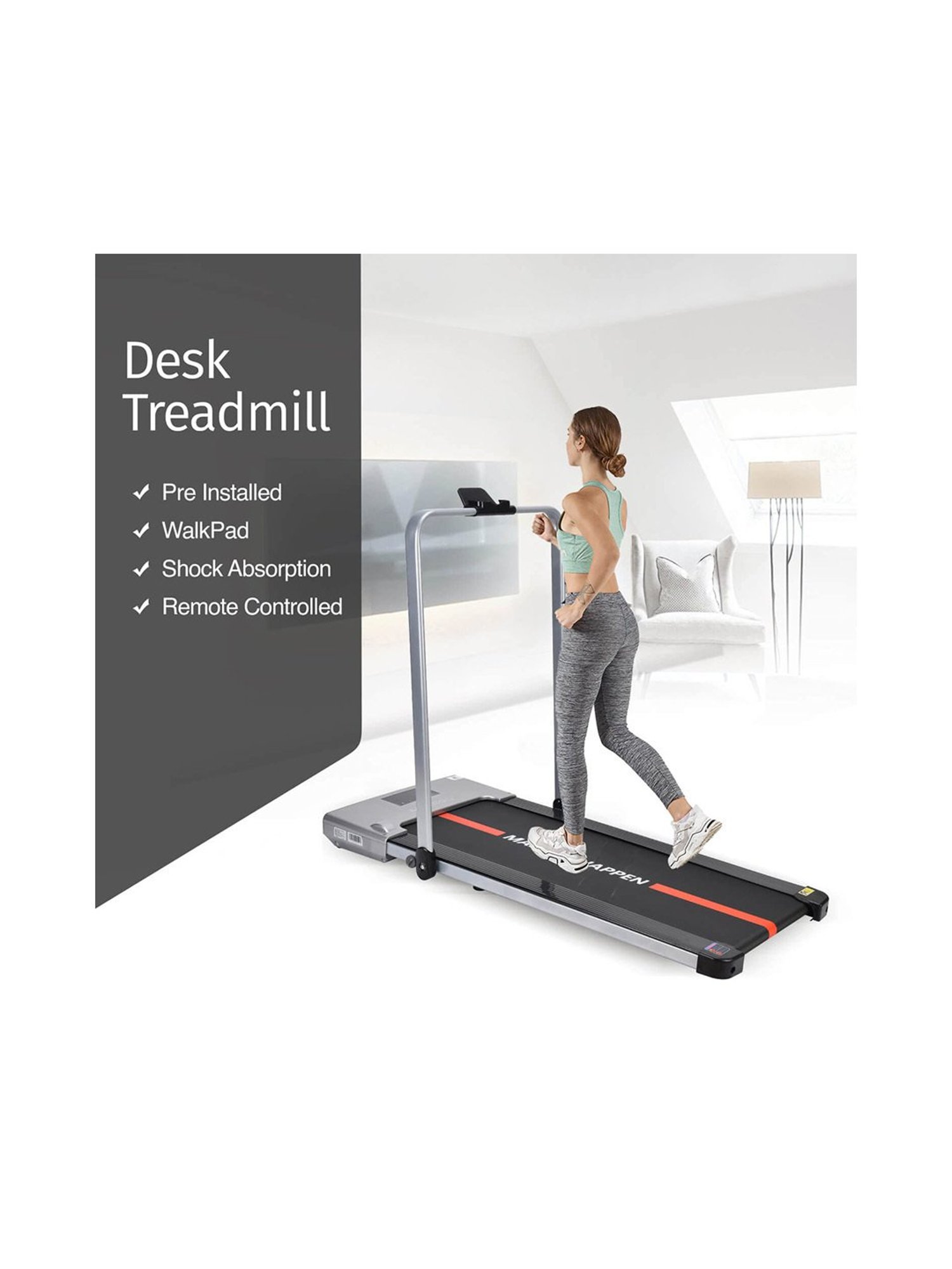 MAXPRO 2HP Under Desk Treadmill (Black)