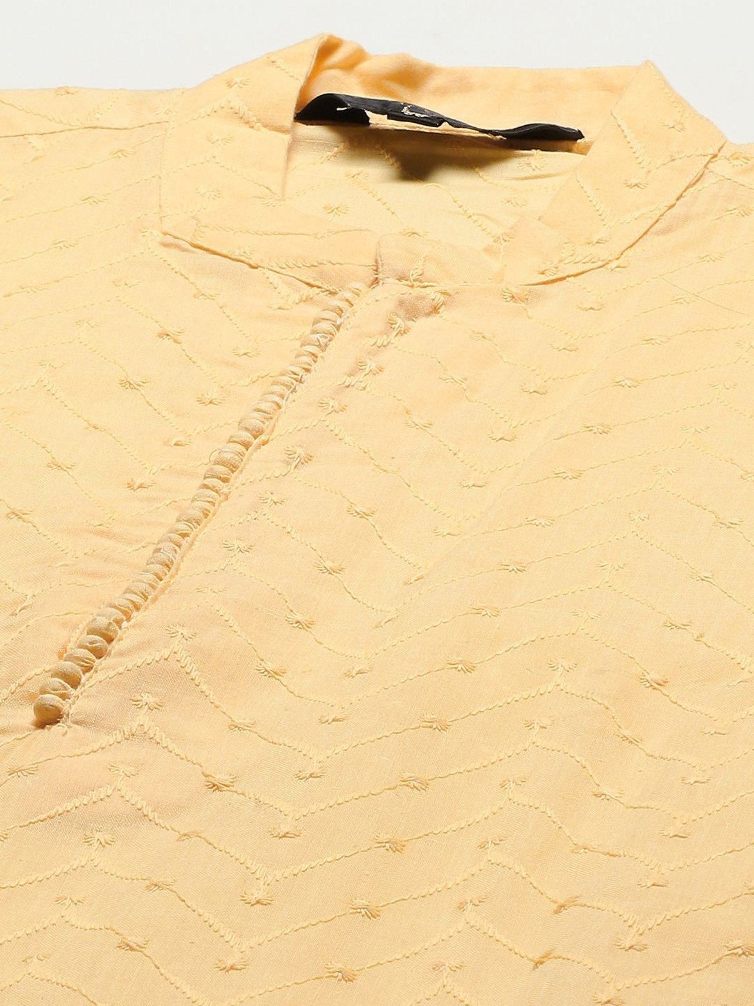 Vastramay White Cotton Straight Fit Embroidery Ethnic Suits