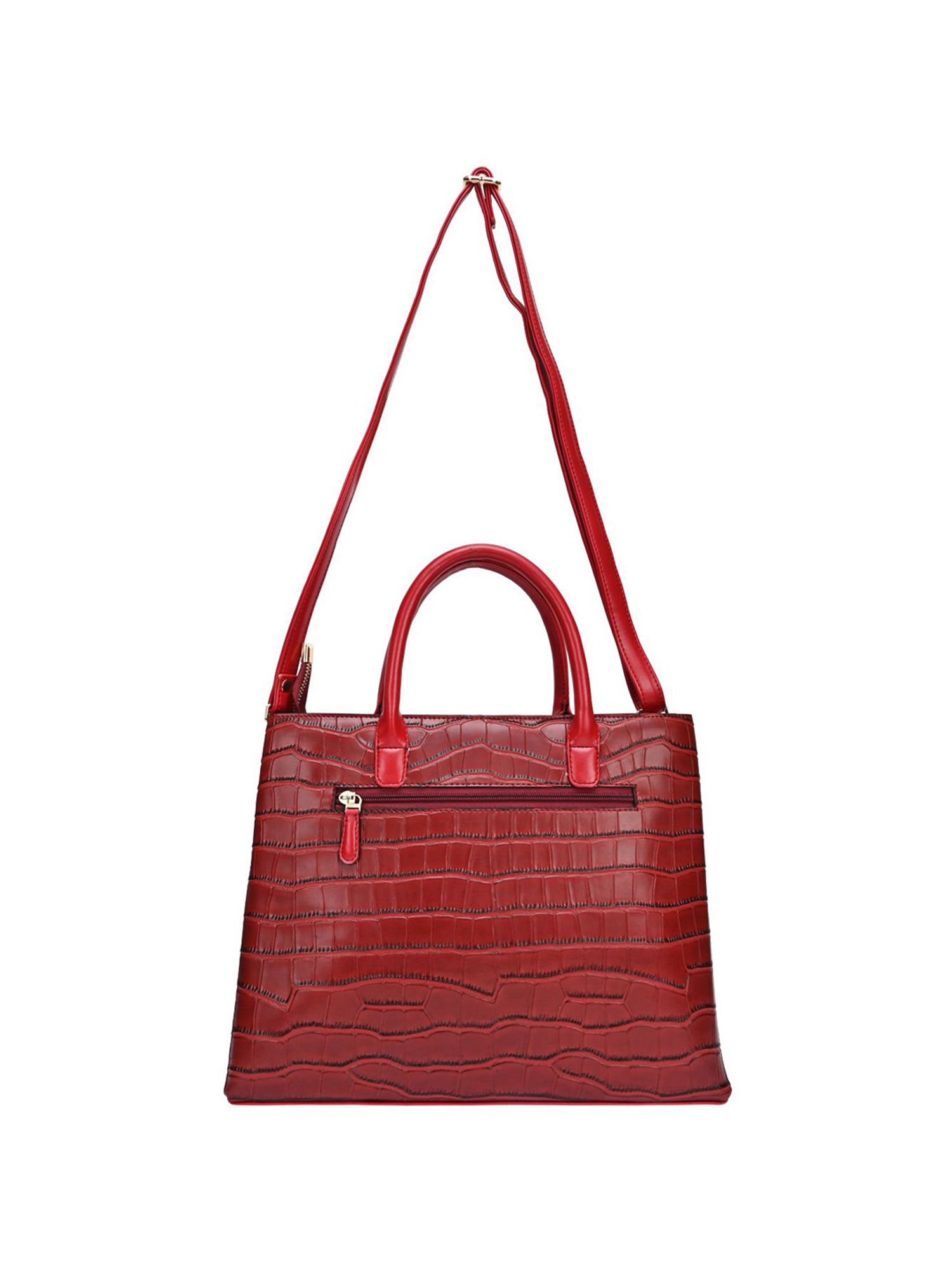 Horra Red Textured Handbag