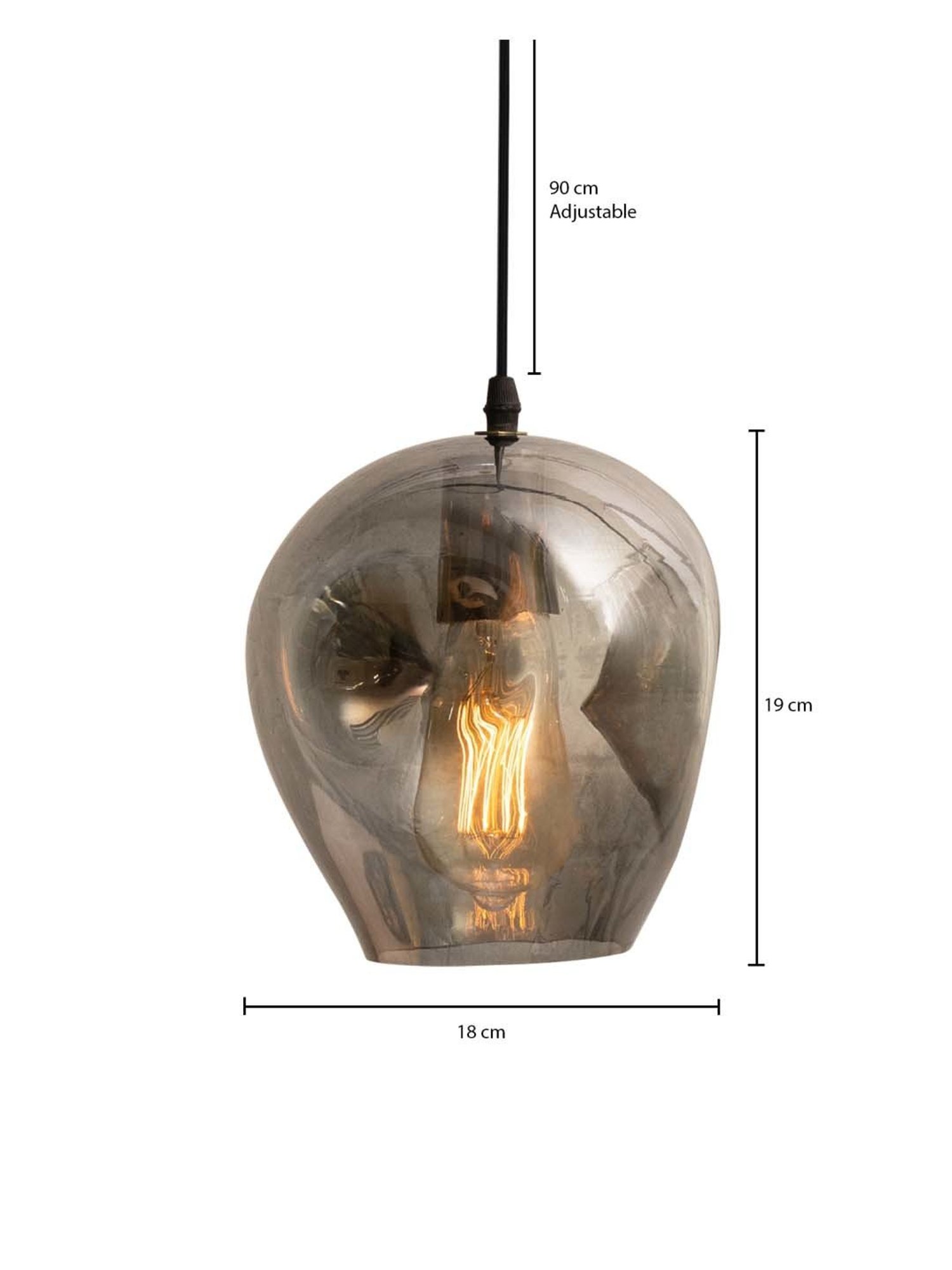 Homesake Apple Black Glass Bedside Island Hanging Pendant Light