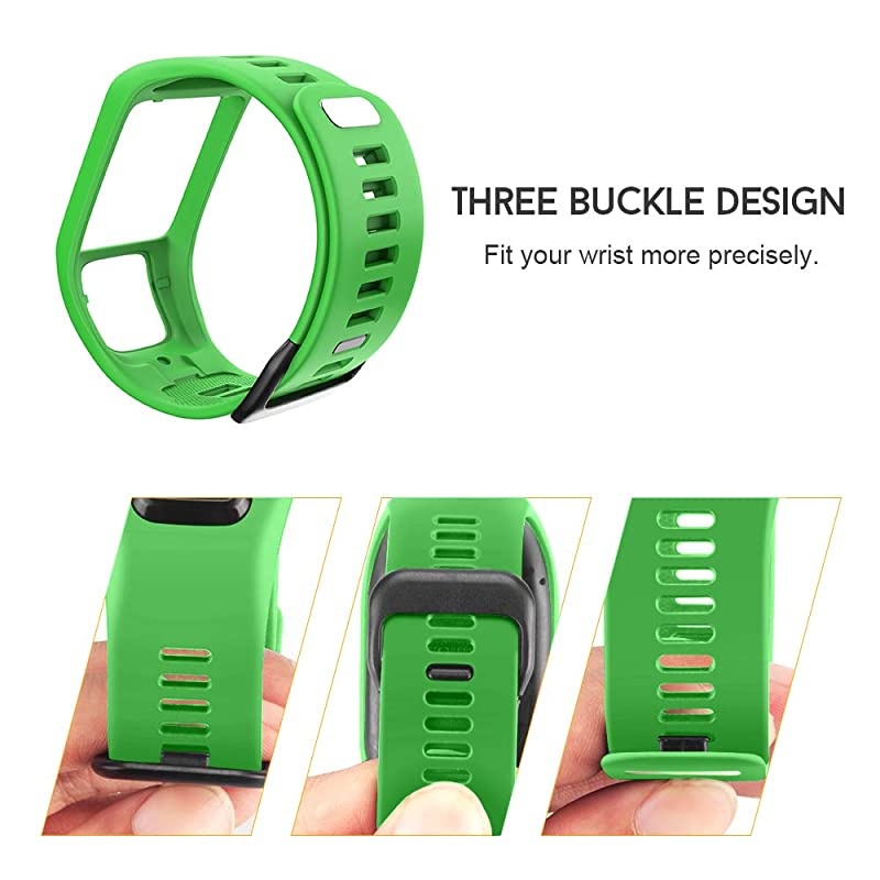 Silicone Watch Band Replacement for SparkSpark 3Golfer 2AdventurerRunner 23 Smartwatch for Man WomenGreen