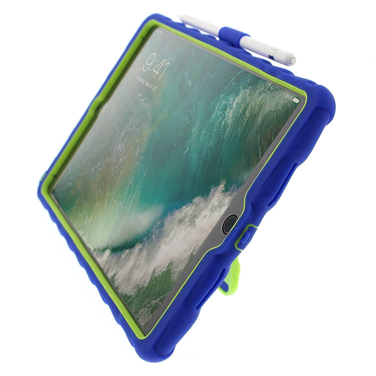 Gumdrop Cases Hideaway Stand Case for Apple iPad Pro 10.5 (2017) A1701, A1709 Tablet Armor Protection, Royal Blue/Lime Green