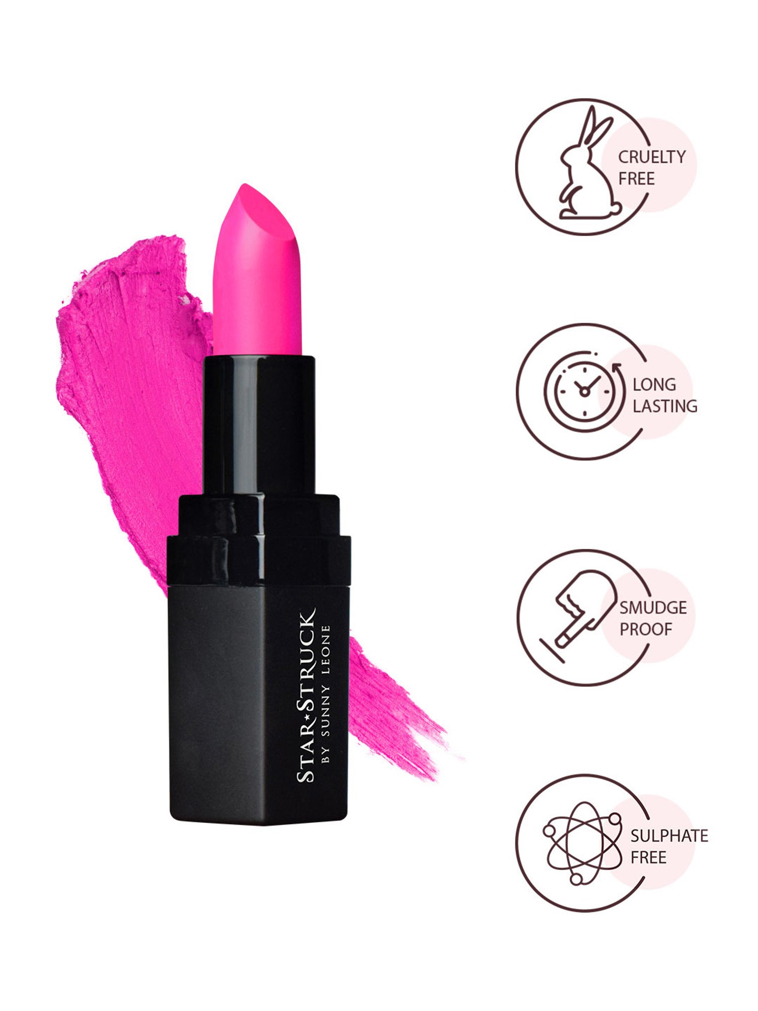 StarStruck By Sunny Leone Foxy Fuchsia Intense Matte Lip Color - 4.2 gm