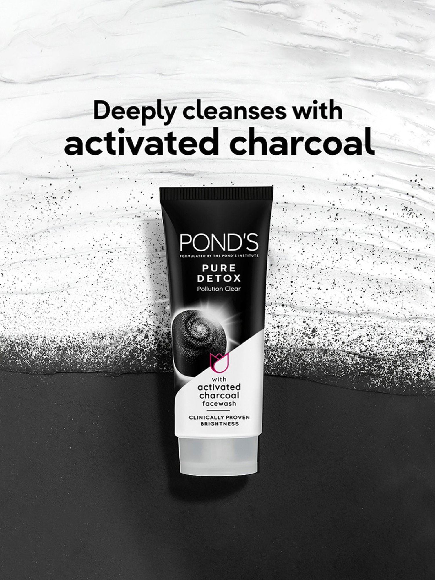 Pond's Pure Detox with Activated Charcoal Face Wash - 100 gm