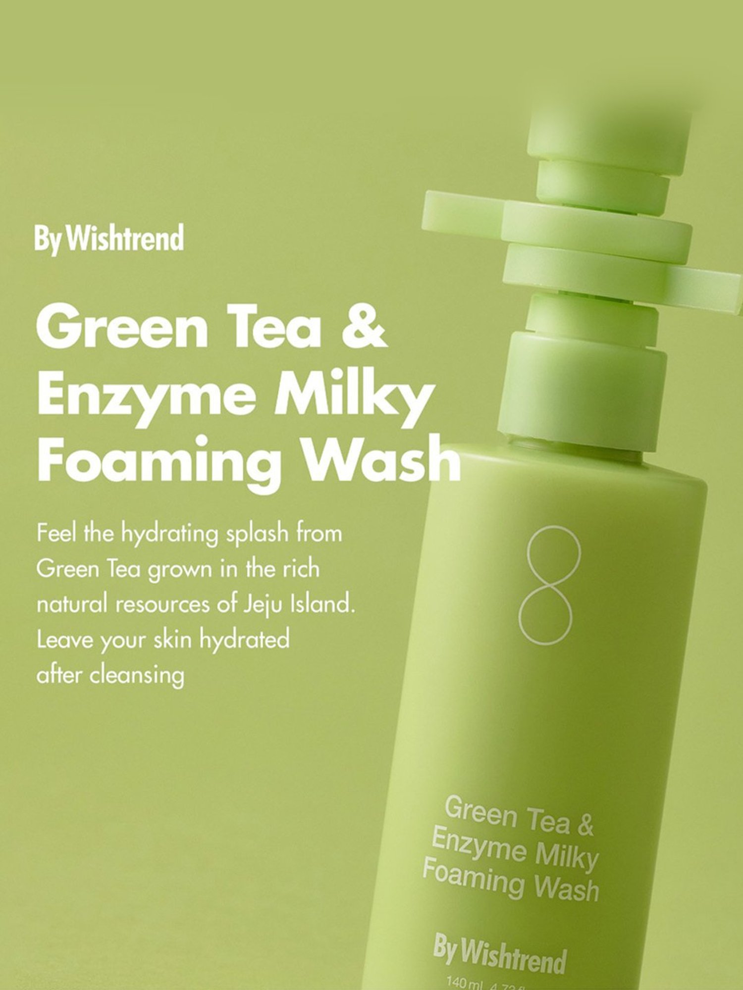 By Wishtrend Green Tea & Enzyme Milky Foaming Wash - 140 ml