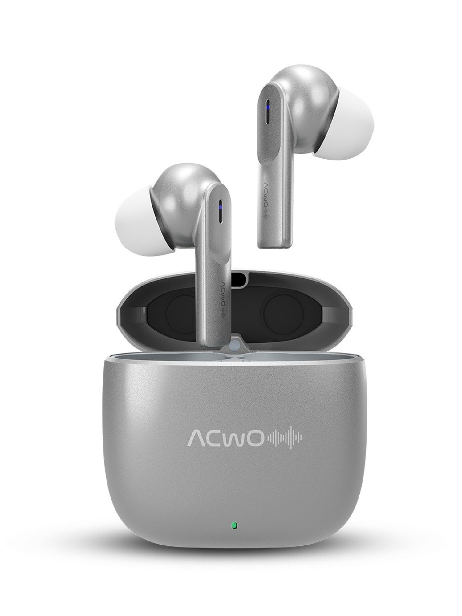 ACwO DwOTS 414 In Ear Bluetooth Earbuds TWS with Metallic Built Case (Silver, True Wireless)