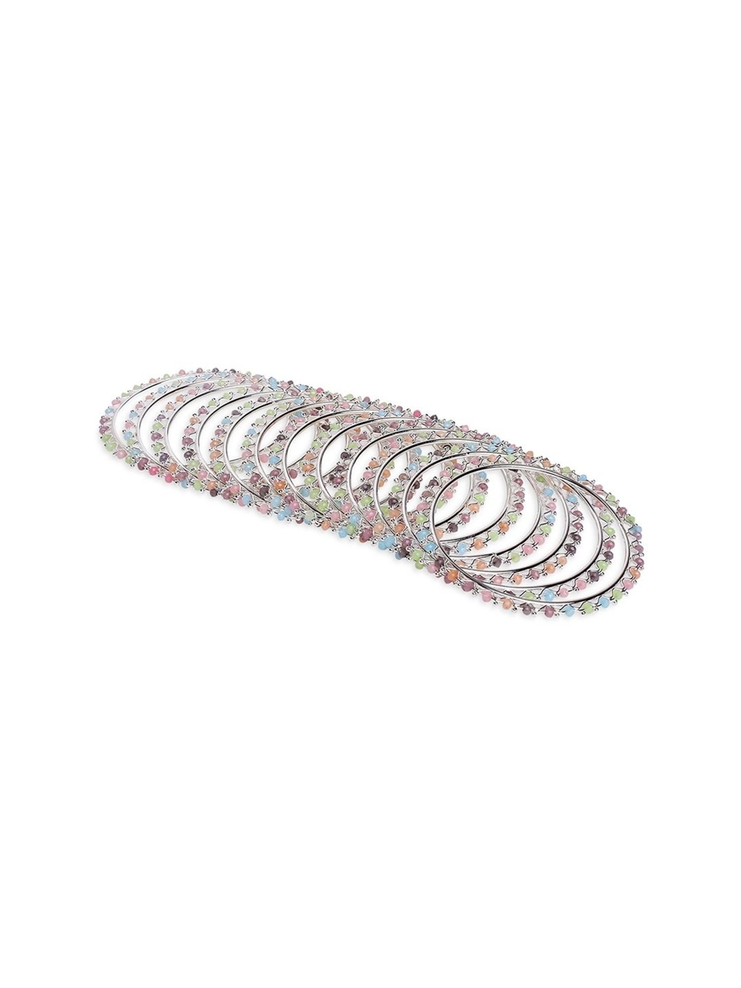 Oomph Jewellery Silver Tone Bangles - Set of 12