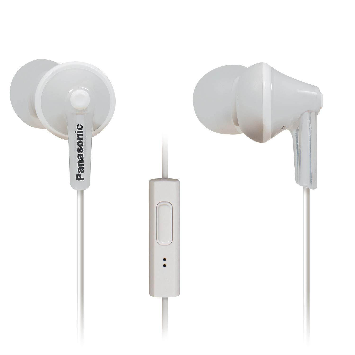Panasonic ErgoFit In-Ear Earbuds Headphones with Mic/Controller RP-TCM125-W (White)