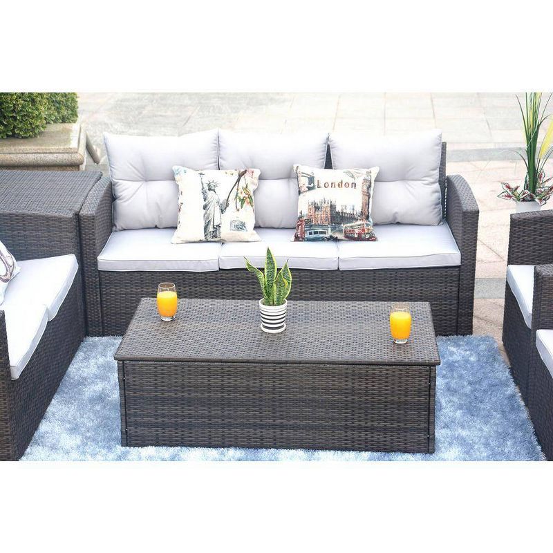 Medford 6pc Patio Wicker Conversation Set - Direct Wicker
