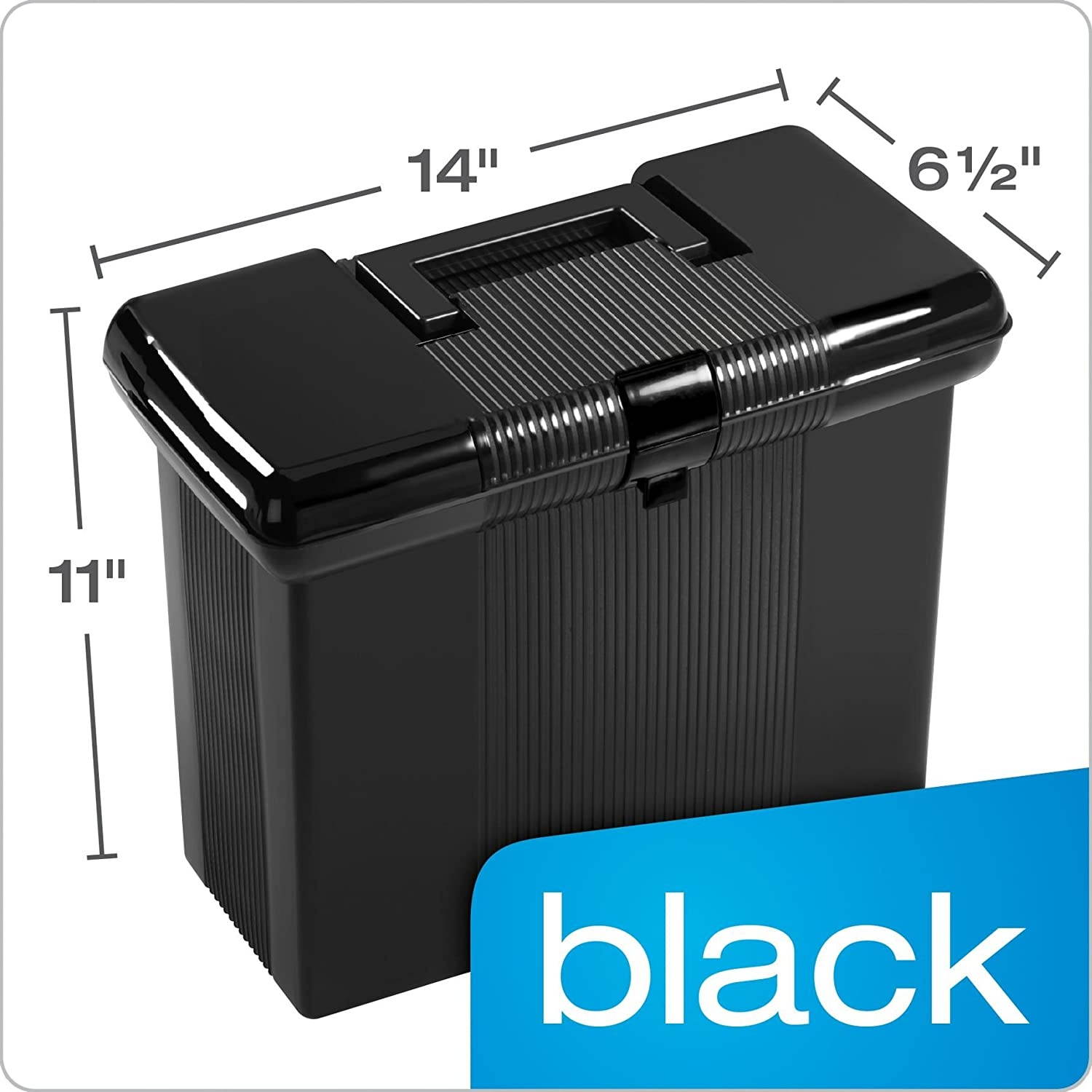 Pendaflex Portable File Box, Black, 11" H x 14" W x 6-1/2" D  (41732)