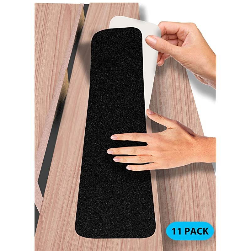 6 inx 30 in Stair Treads NonSlip Outdoor Tape 11 Pack Outdoor Stair Treads Black PreCut AntiSlip Tape with Easy Separating 3Layer Design