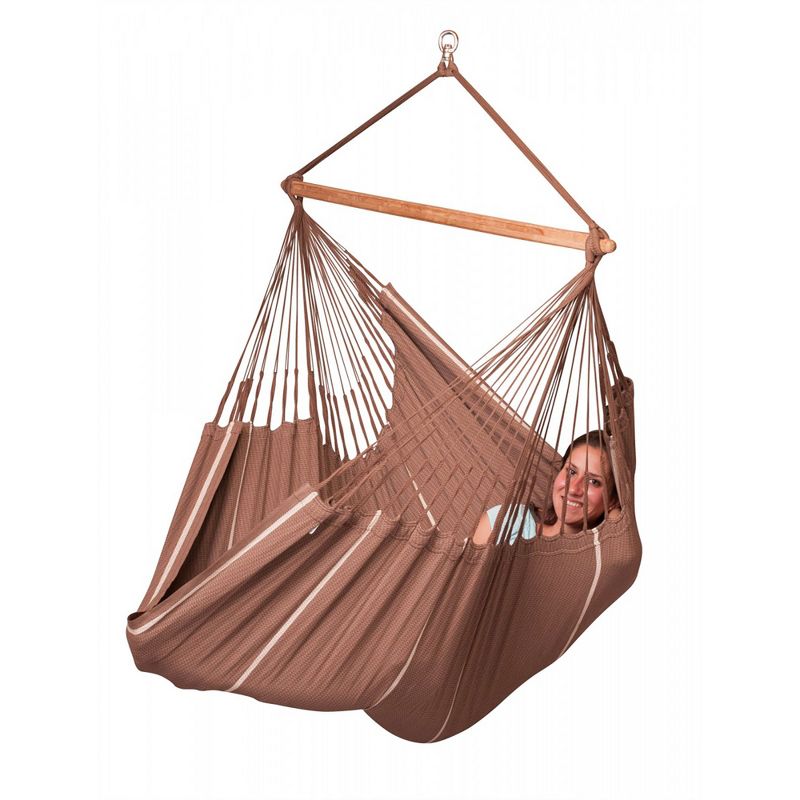 La Siesta HAL21-6 Habana Organic Cotton Bamboo Lounger Hammock Chair, Chocolate