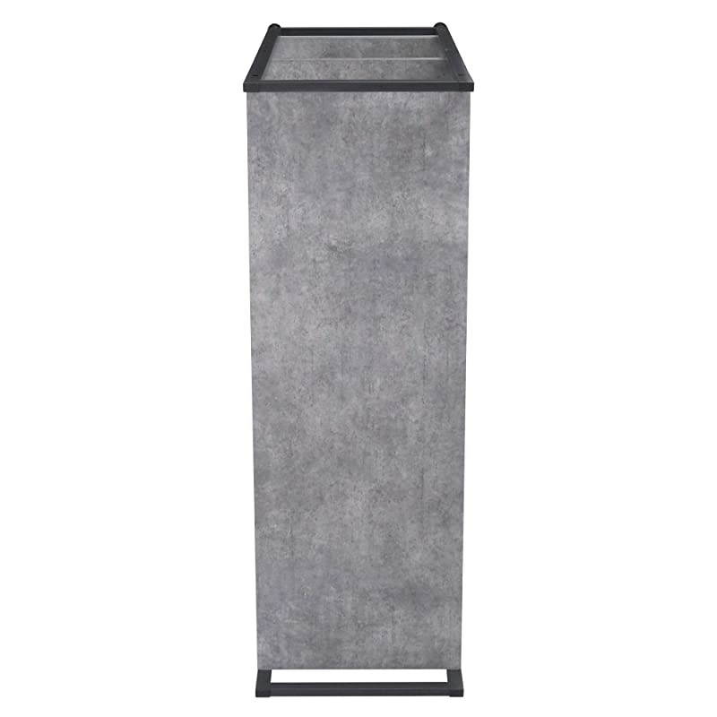 3 Tier Storage Shelf with Minimalist Metal Frame | 40.5" W x 32.5" H x 13.75" D | Slate Faux Concrete, Grey