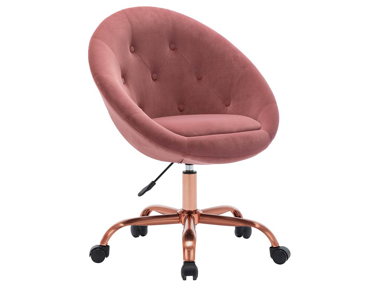Swivel Height Adjustable Task Chair Tufted Velvet Upholstered Office Chair