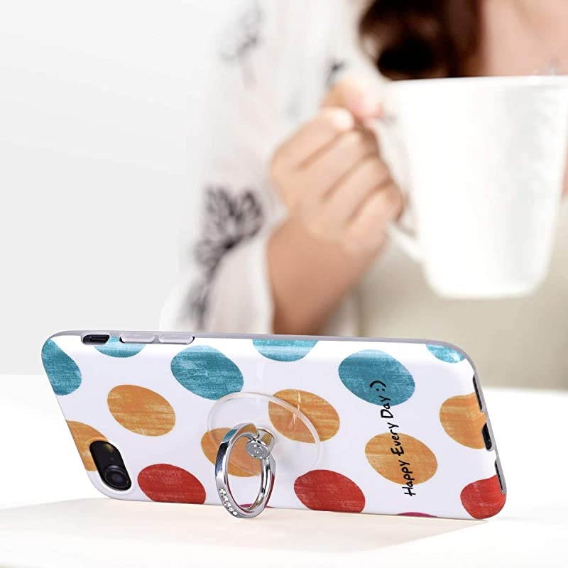 Transparent Phone Ring Stand Holder  Cell Phone Ring Holder Finger Grip 360 Degree Rotation 2 Silver Diamond