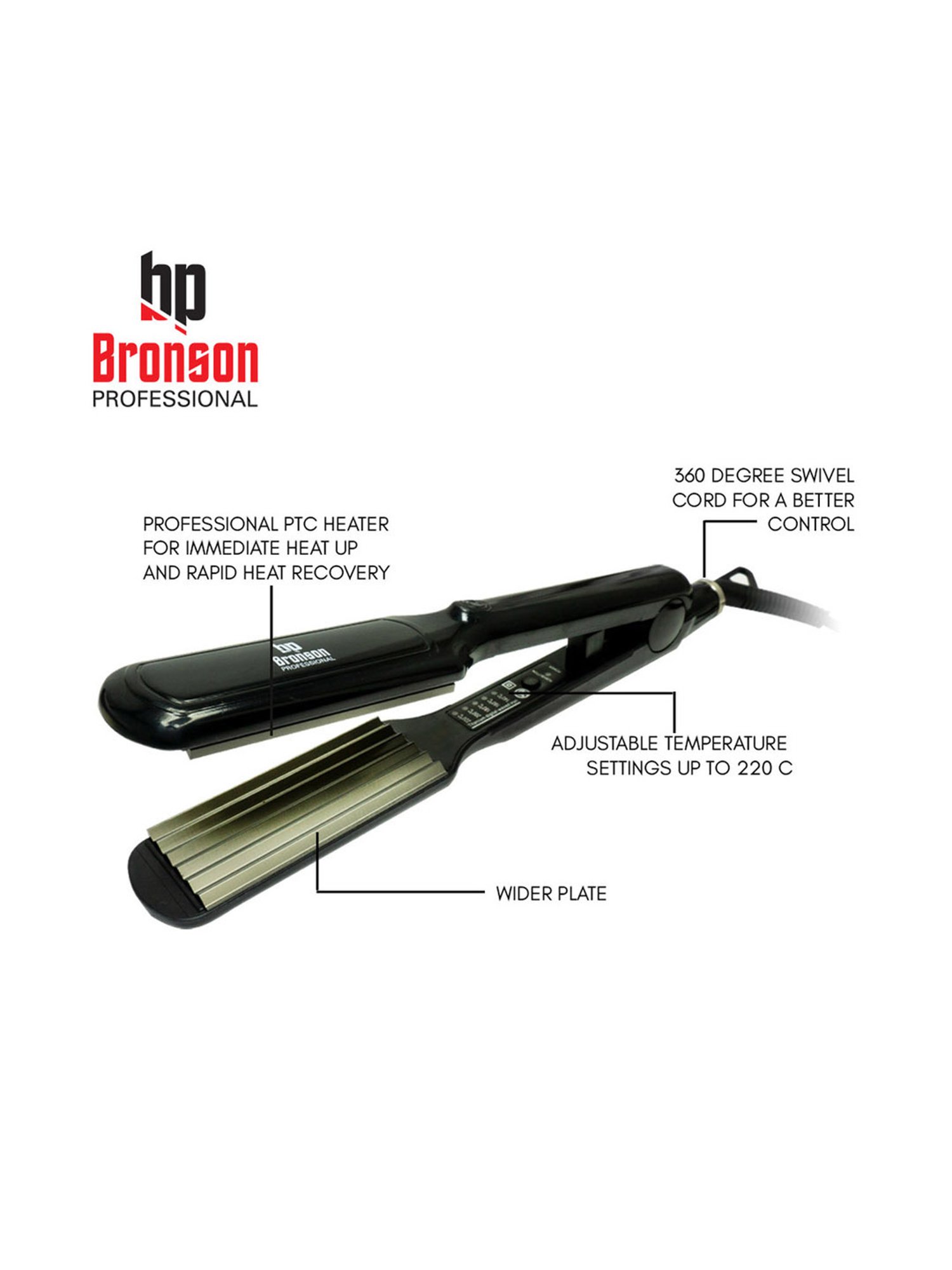 Bronson Professional Hair Crimper with Temperature Controller