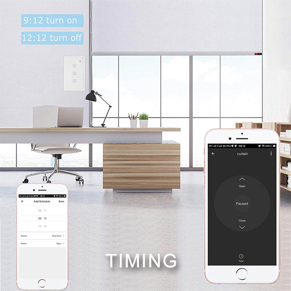 CUSAM Tuya US WiFi Smart Roller Shutter Switch for Motorized Blinds Curtain App Remote Control with Alexa Google Home Voice Command