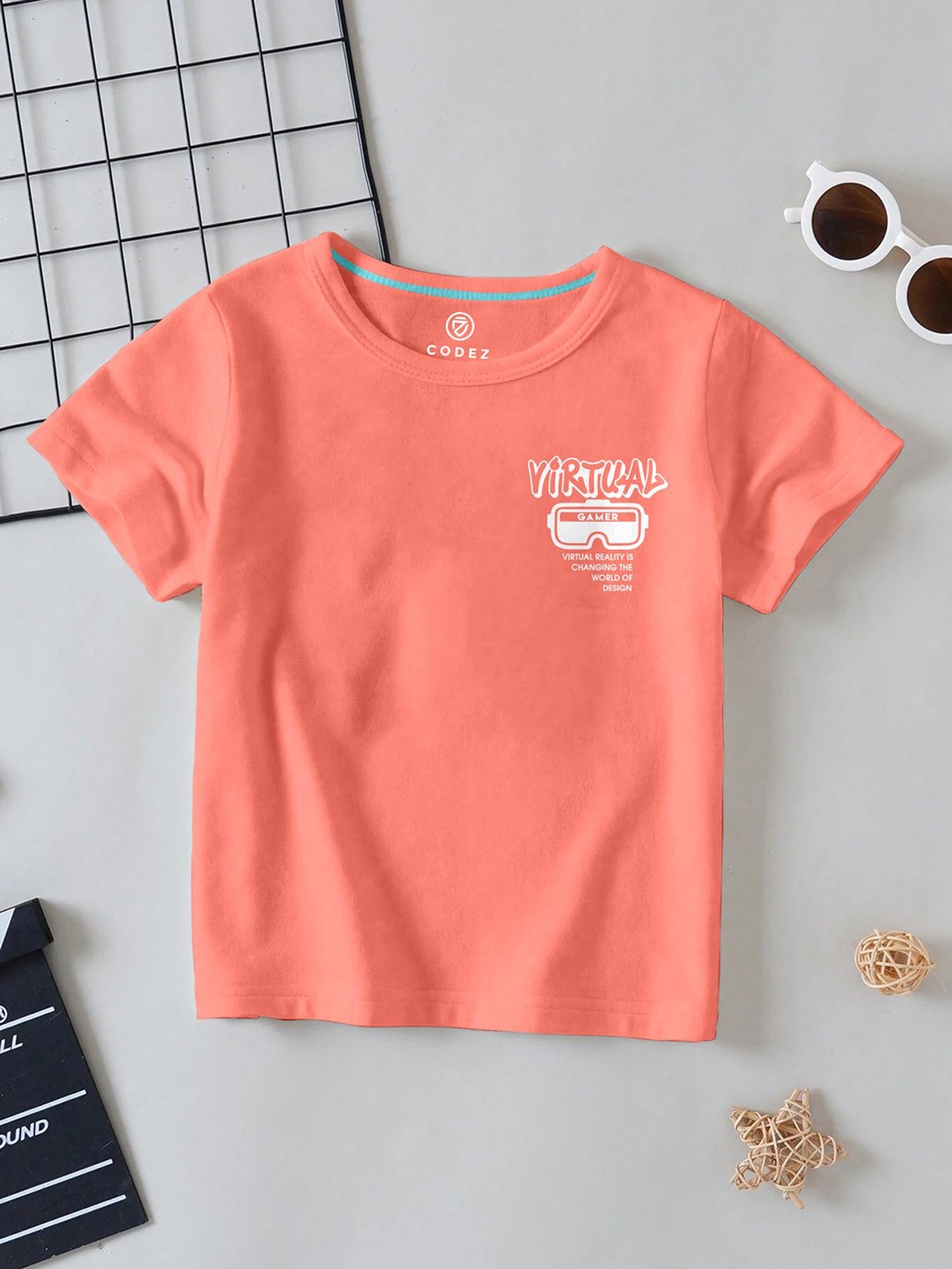 Codez Kids Coral Graphic Print T-Shirt