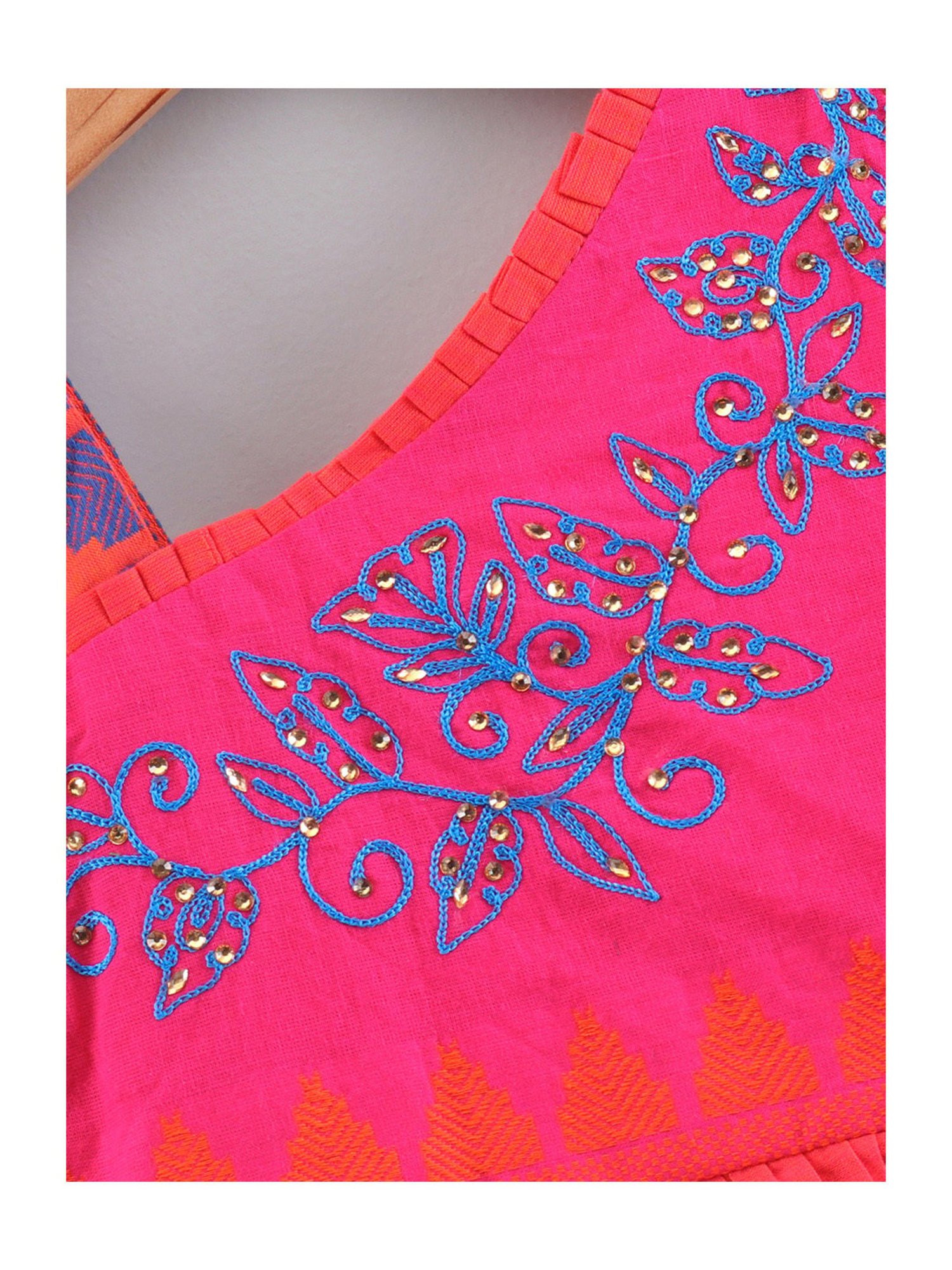 TWISHA Kids Multicolor Embellished Top with Dhoti