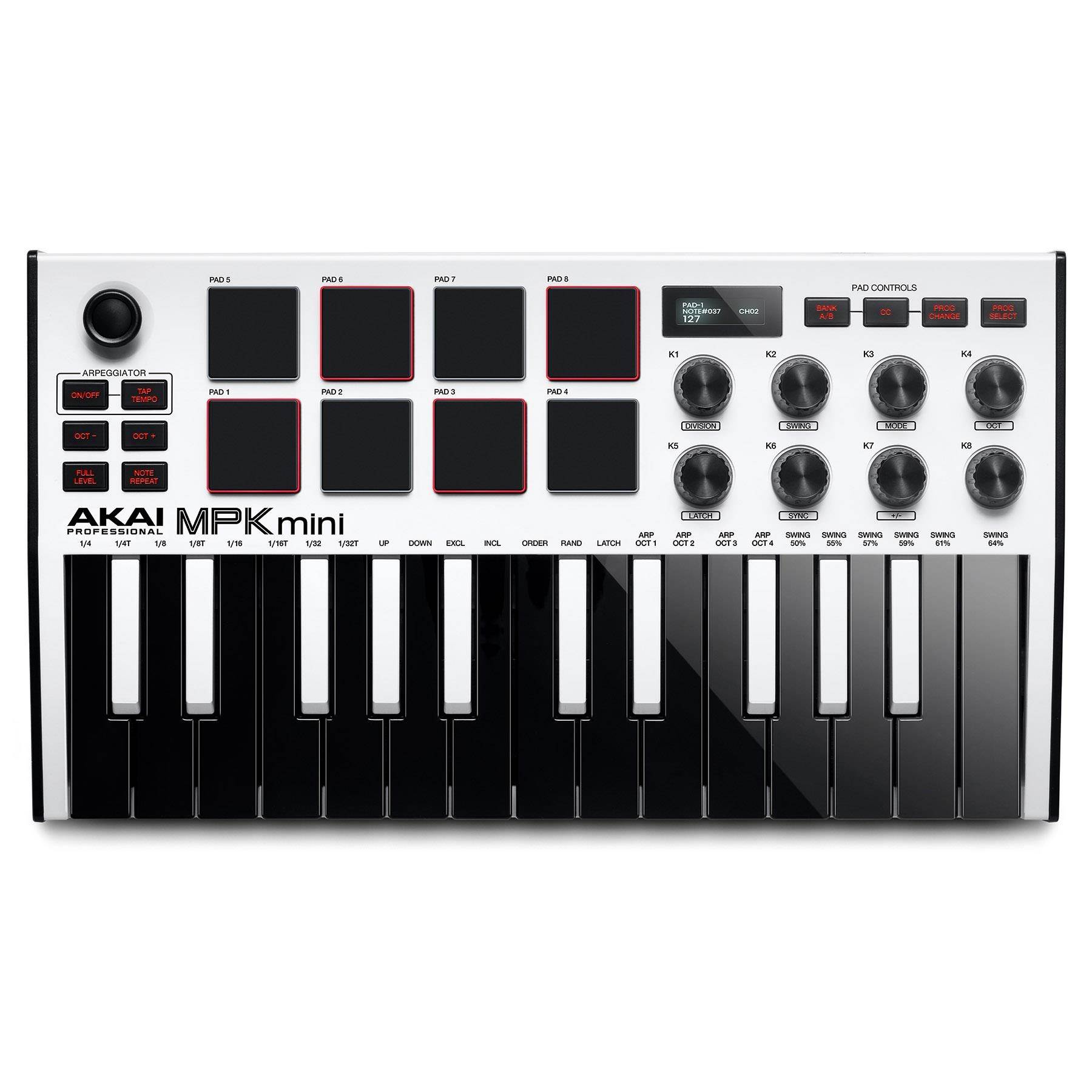 Akai MPK Mini MK3 25-Key Keyboard Controller (White)