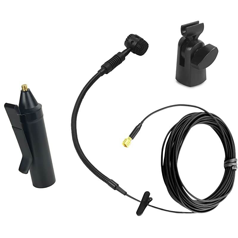 Clip On Instrument Condenser Microphone + Universal Clip microphone with stand and clip