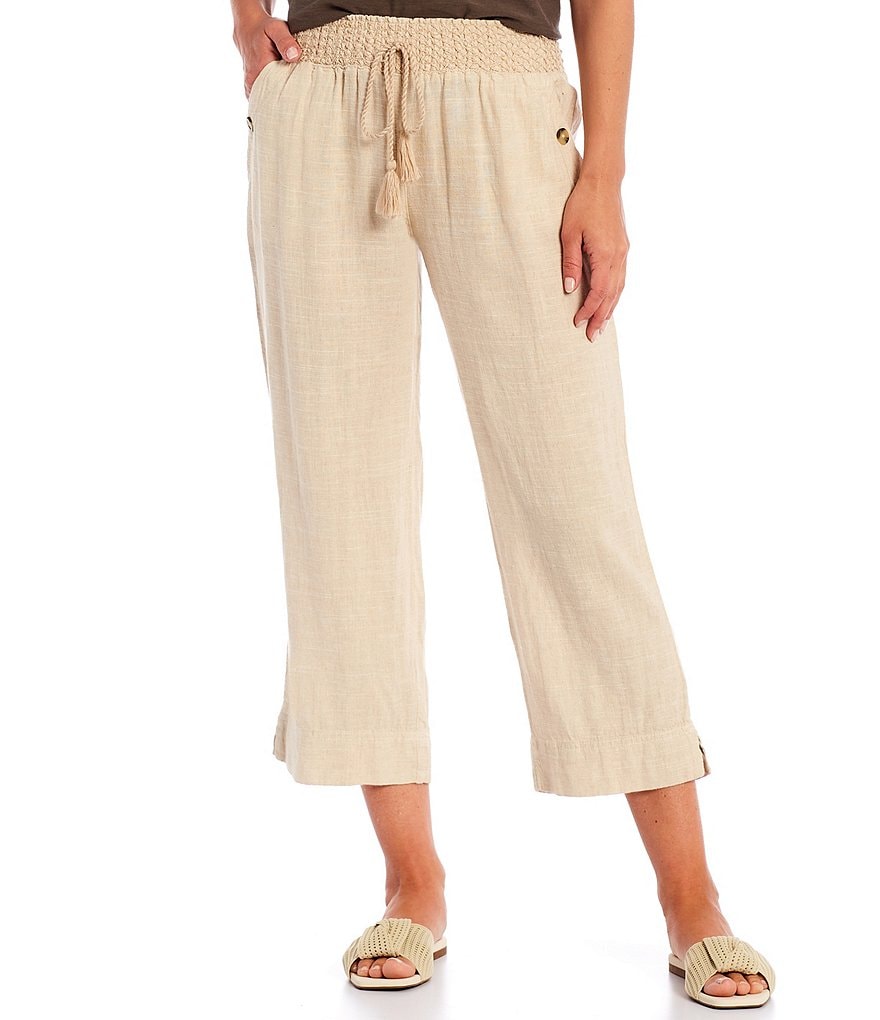 Westbound Petite Size Linen Capri Pants