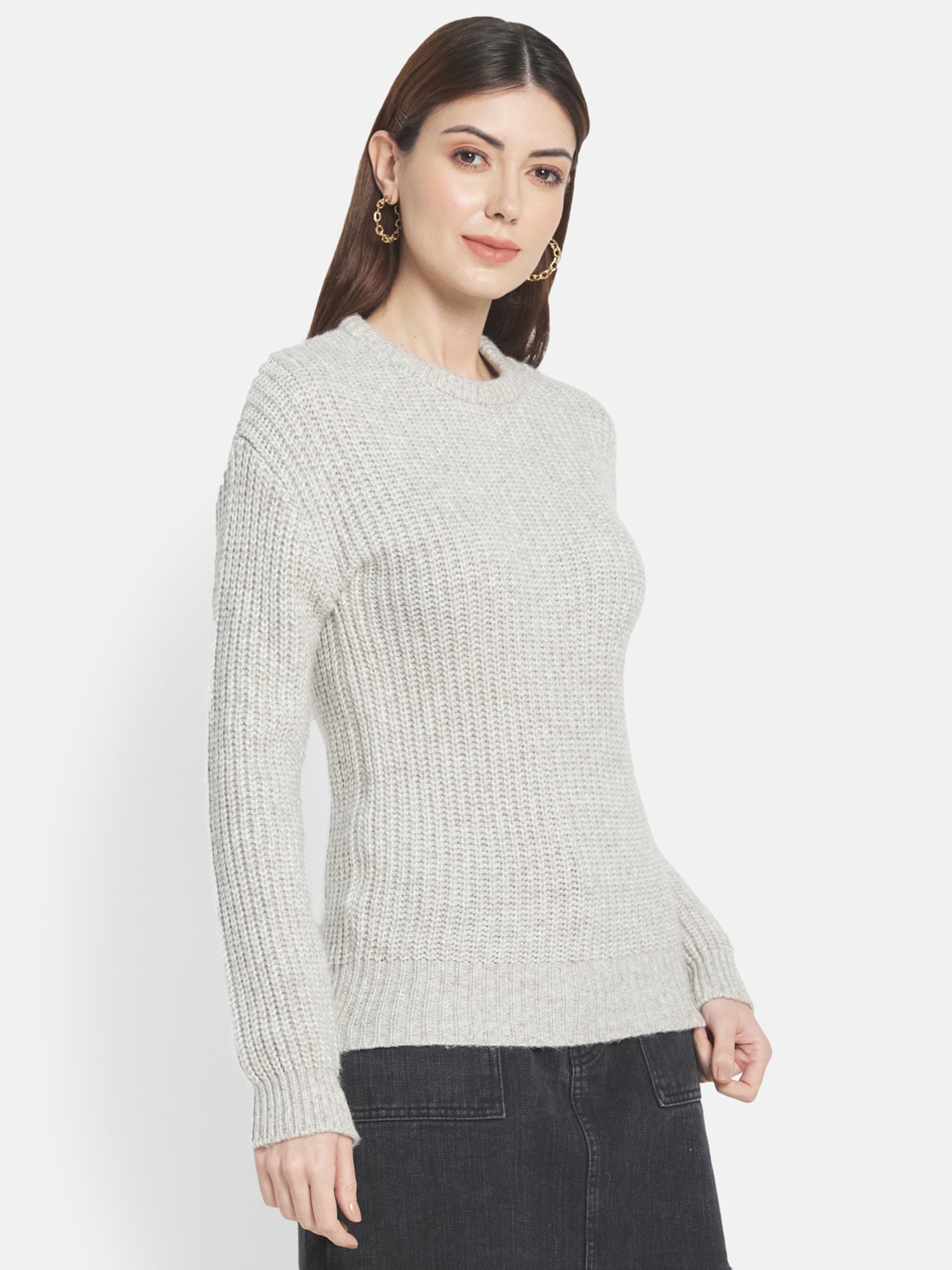 METTLE Grey Regular Fit Pullover