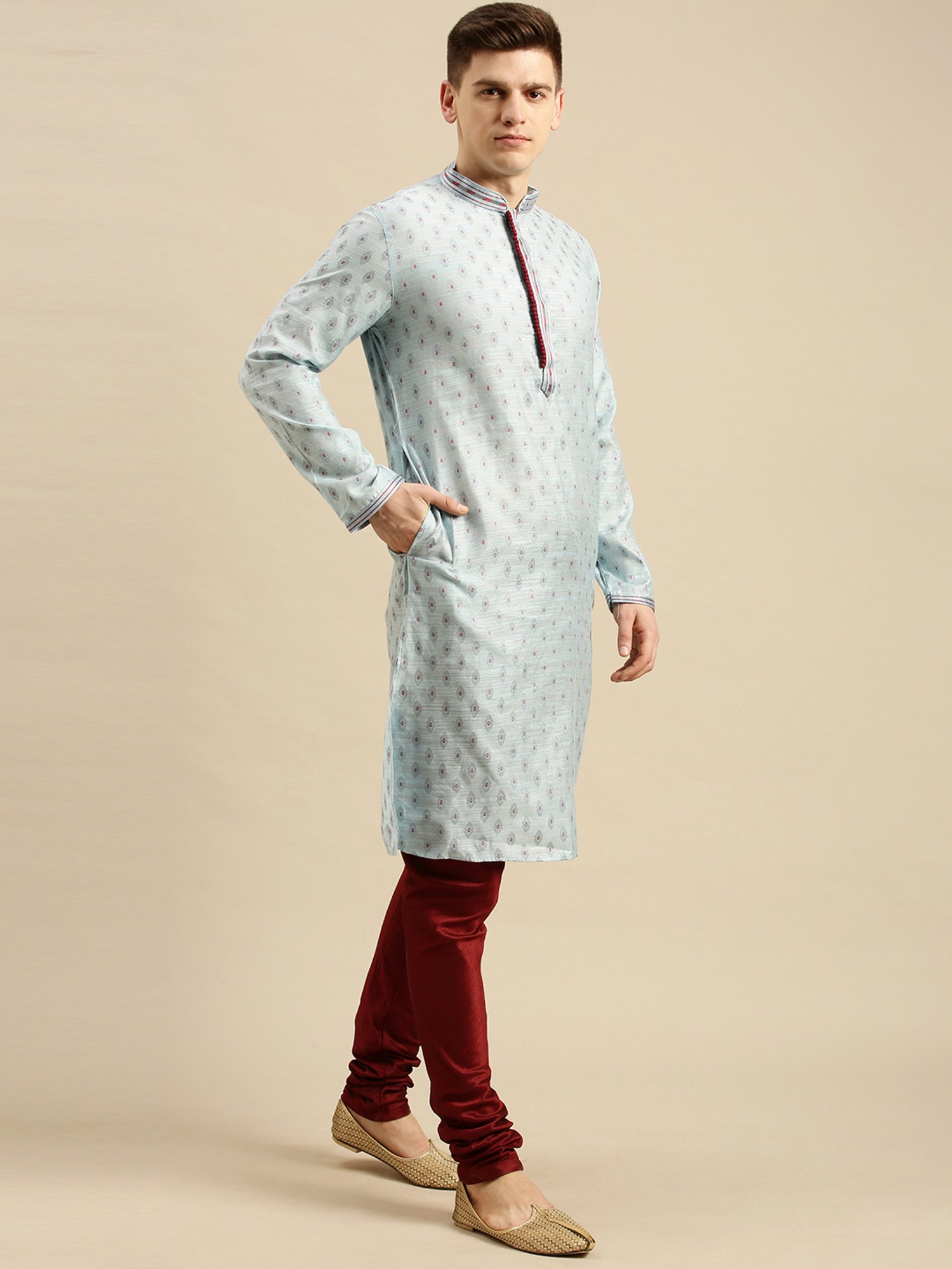 Sanwara Blue Regular Fit Printed Kurta Sets