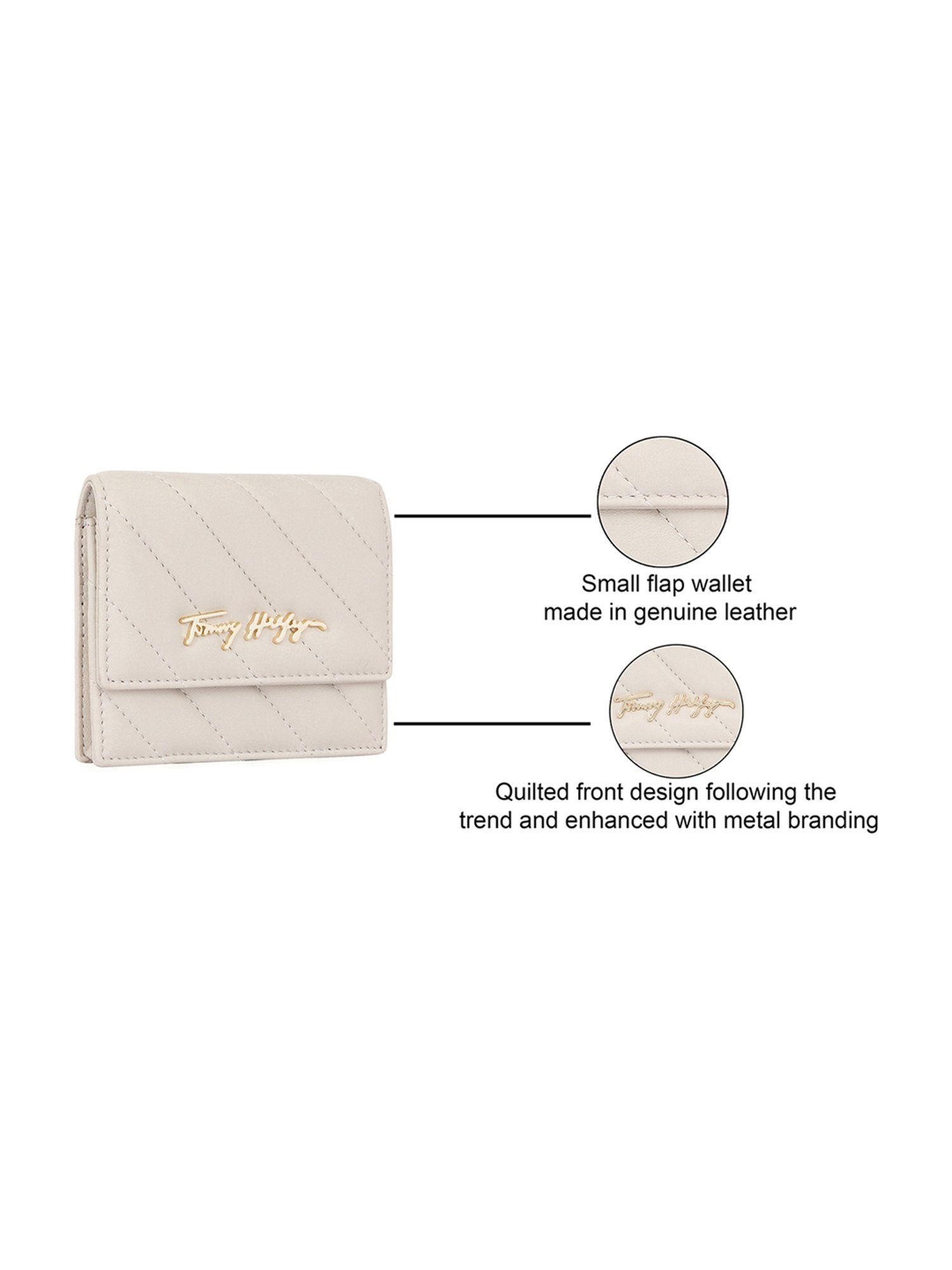 TOMMY HILFIGER Angelina Nude Textured Wallet For Women