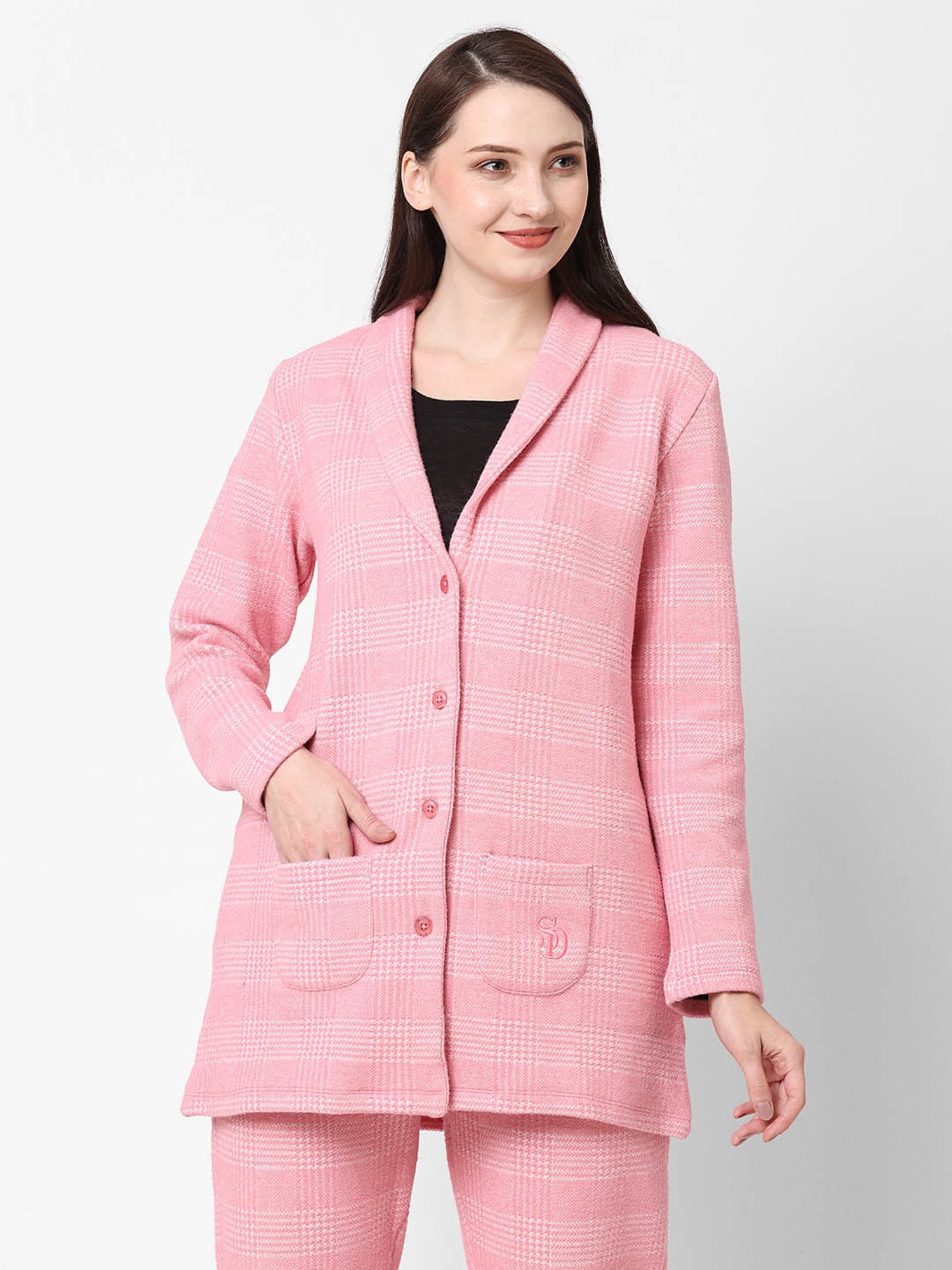 Sweet Dreams Coral Pink Striped Cardigan
