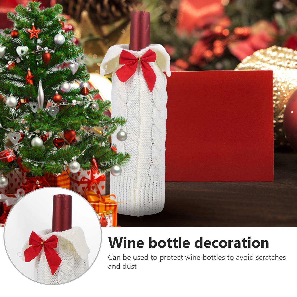 1 Pc Portable Flexible Bottle Clothes Adorable Red Wine Bottle Cover (Red)