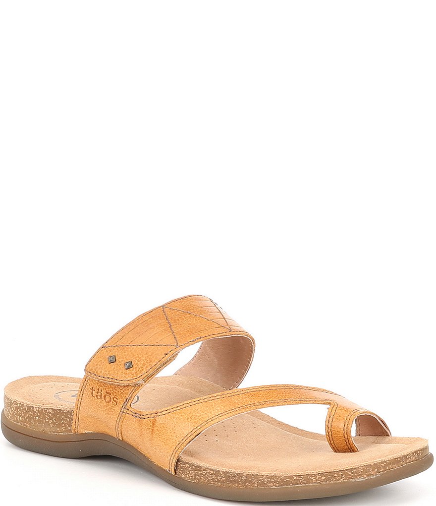 Taos Footwear Zone Leather Toe Loop Sandals