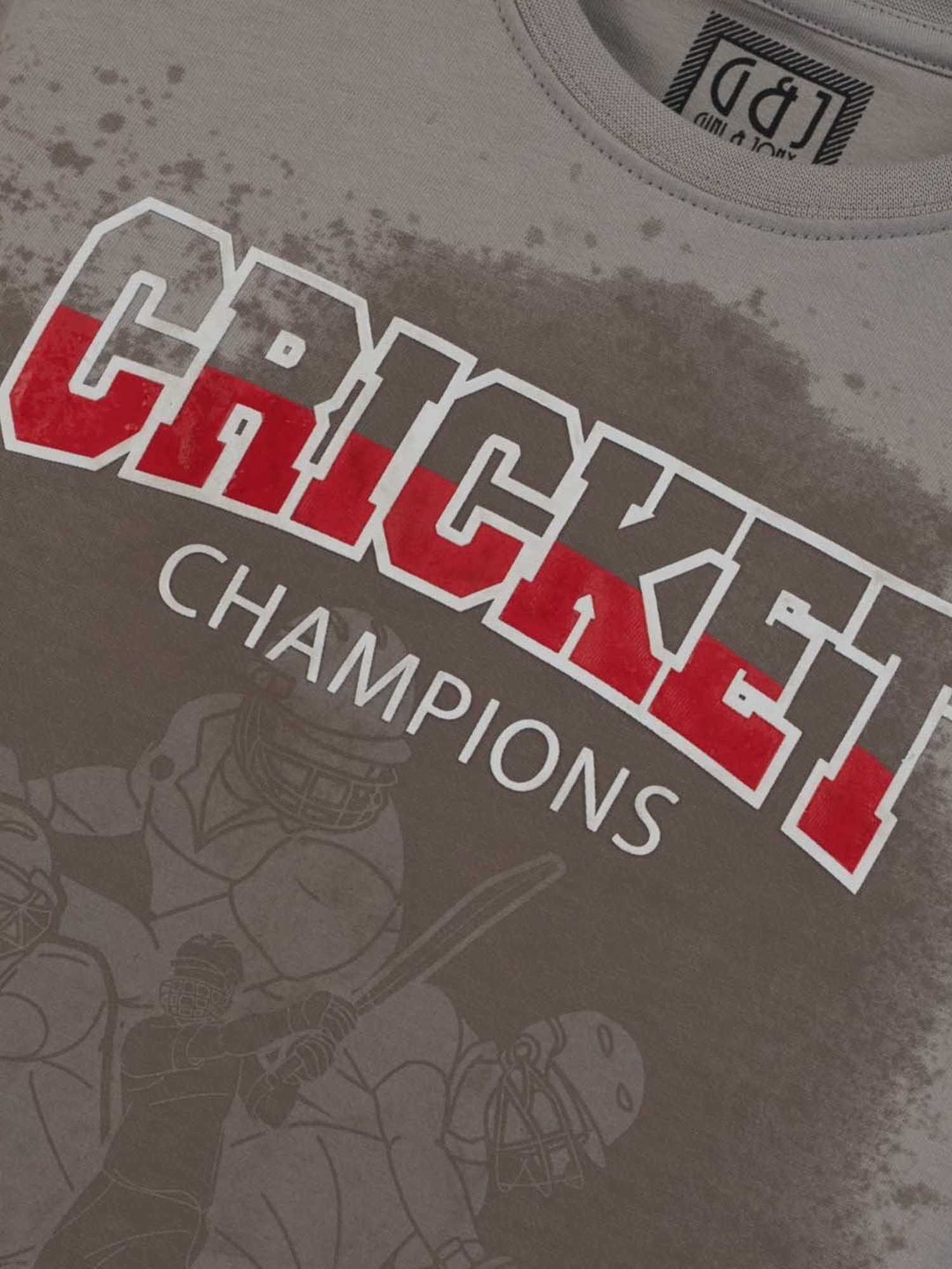 Gini & Jony Boys Grey Printed T-Shirt