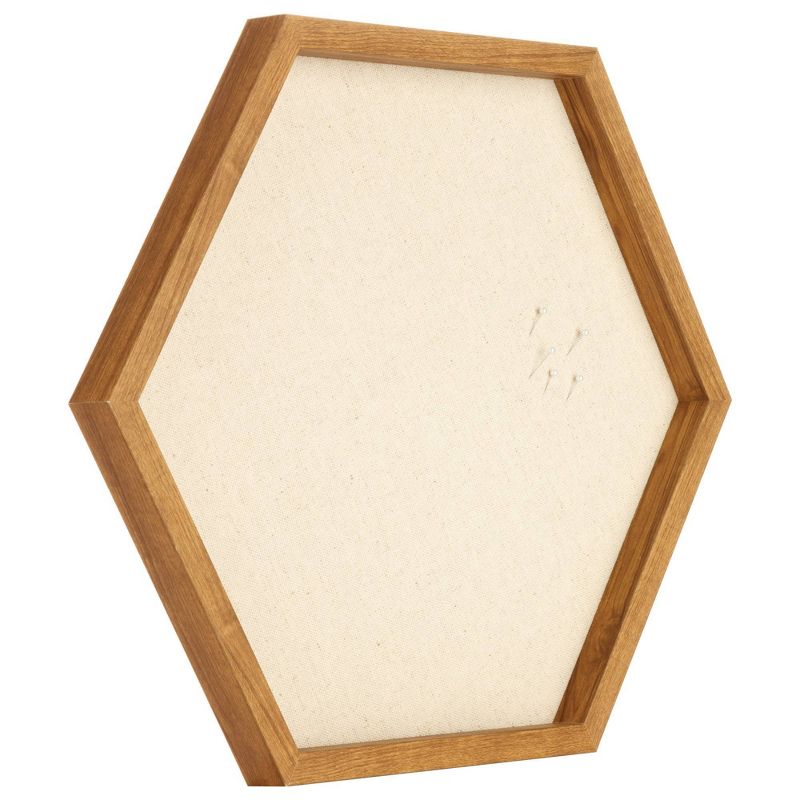 3pc Wood Hexagon Dry Erase Chalkboard/Pinboard Wall Organizer Set Natural - Gallery Solutions