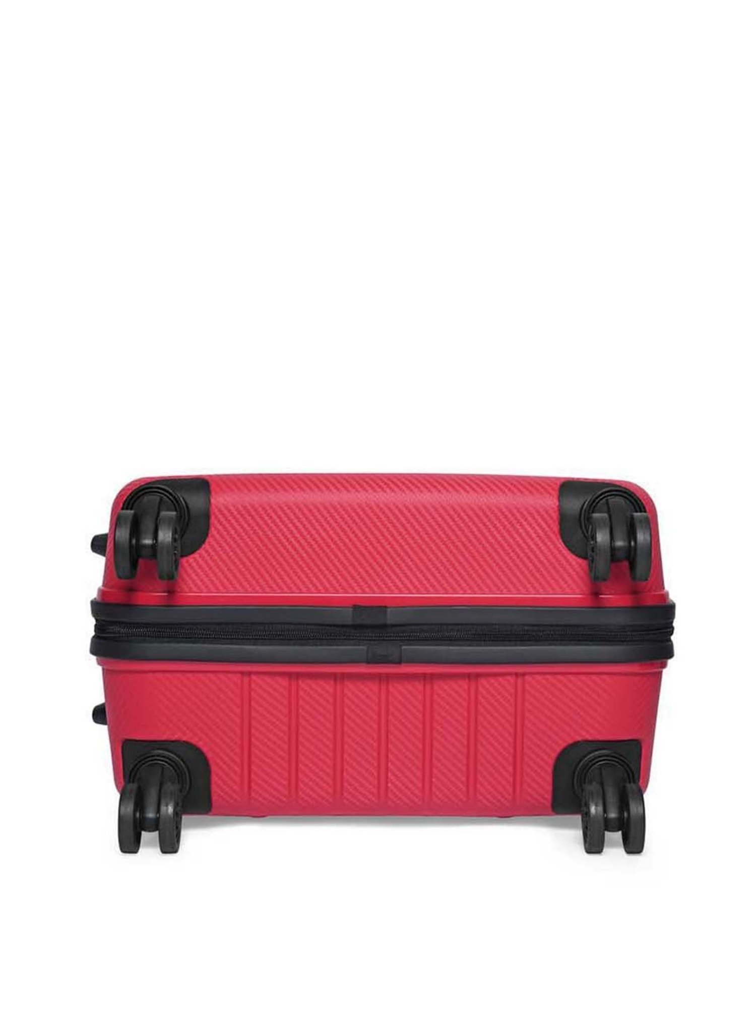 Aristocrat Coral Fiery Red Textured Hard Medium Trolley Bag - 47 cm