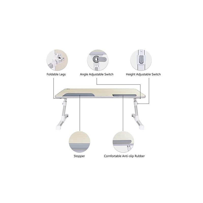 Laptop Bed Tray Table  Adjustable Laptop Bed Stand Portable Standing Table with Foldable Legs Foldable Lap Tablet Table for Sofa Couch Floor Medium Size