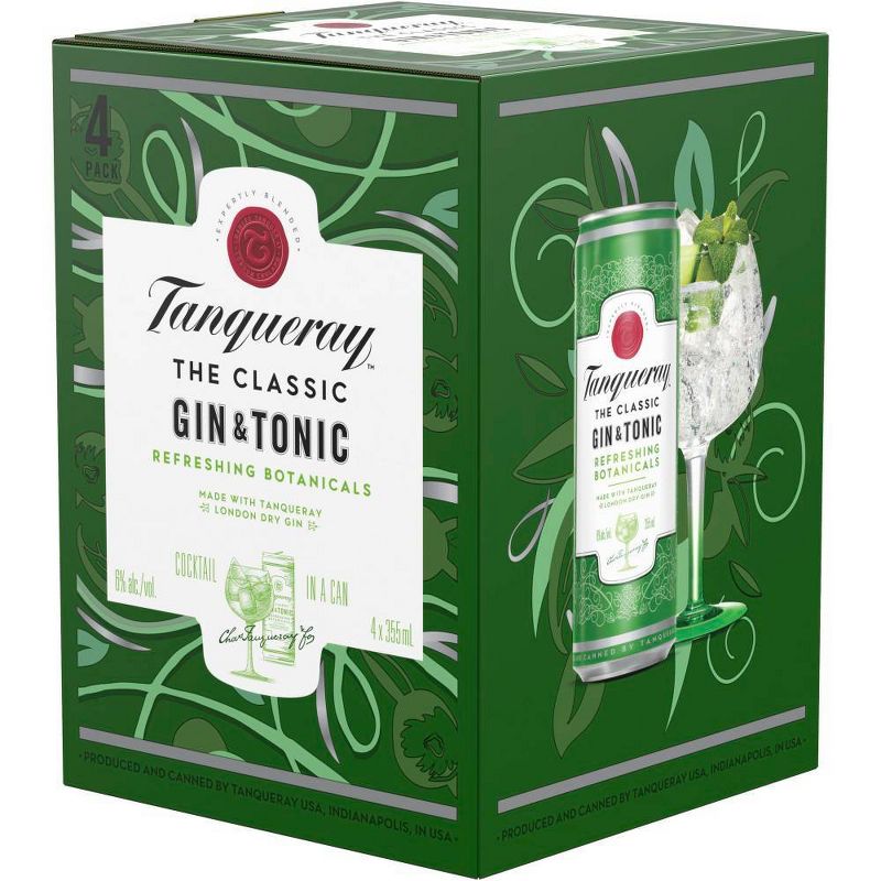 Tanqueray London Dry Gin & Tonic Cocktail - 4pk/355ml Cans