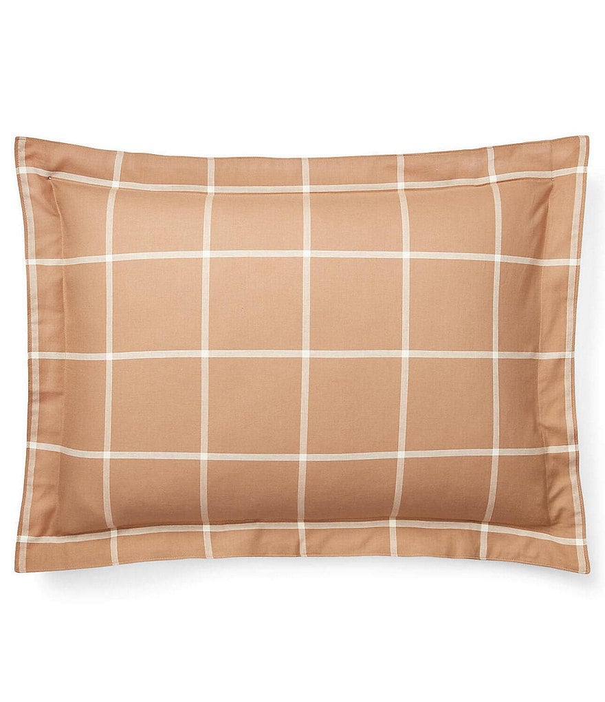 Ralph Lauren Modern Equestrian Windowpane Cotton & Cashmere Sham