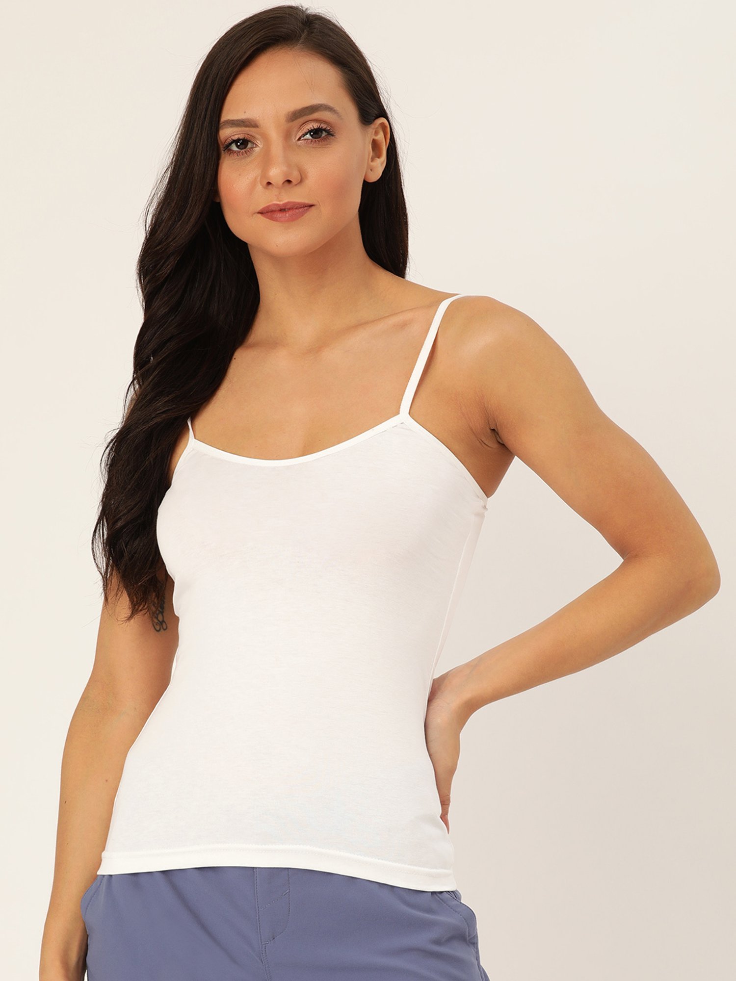 Lady Lyka Multicolor Cotton Camisole (Pack Of 2)