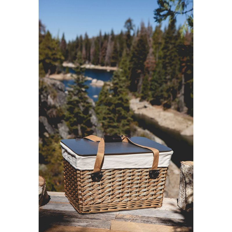 Picnic at Ascot Insulated Picnic Basket/Cooler Fully Equipped with Service for 2 - Trellis Green