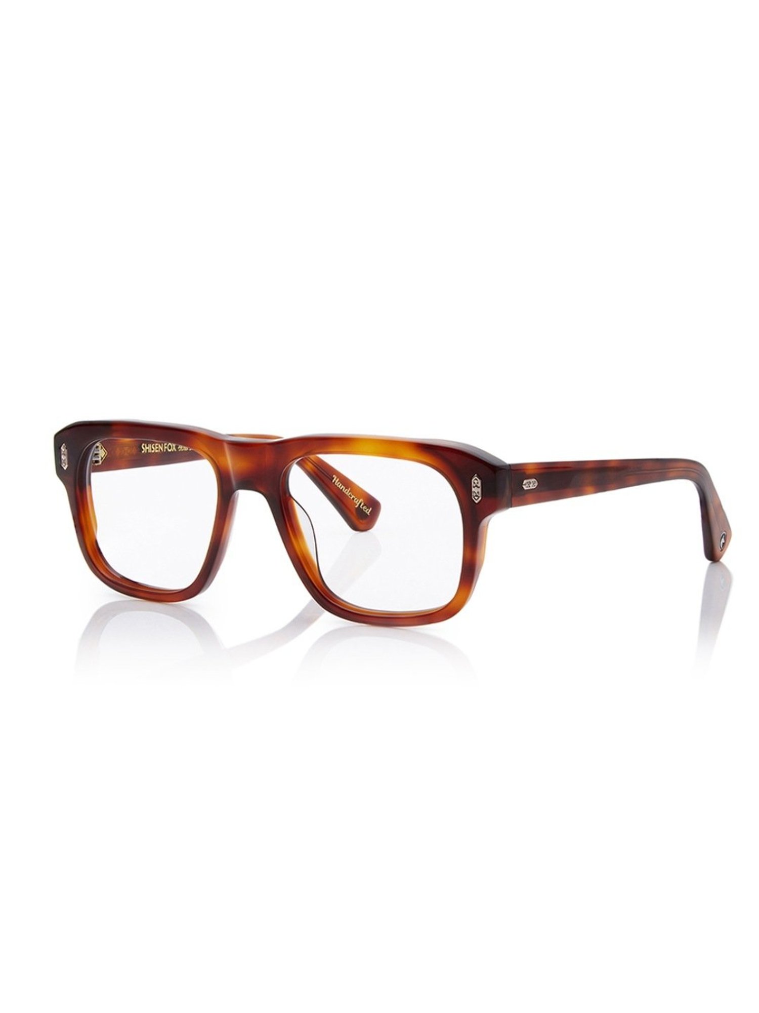 Shisen Fox Yorokobi Havana Square Unisex Blue Filter Computer Lenses -54 mm