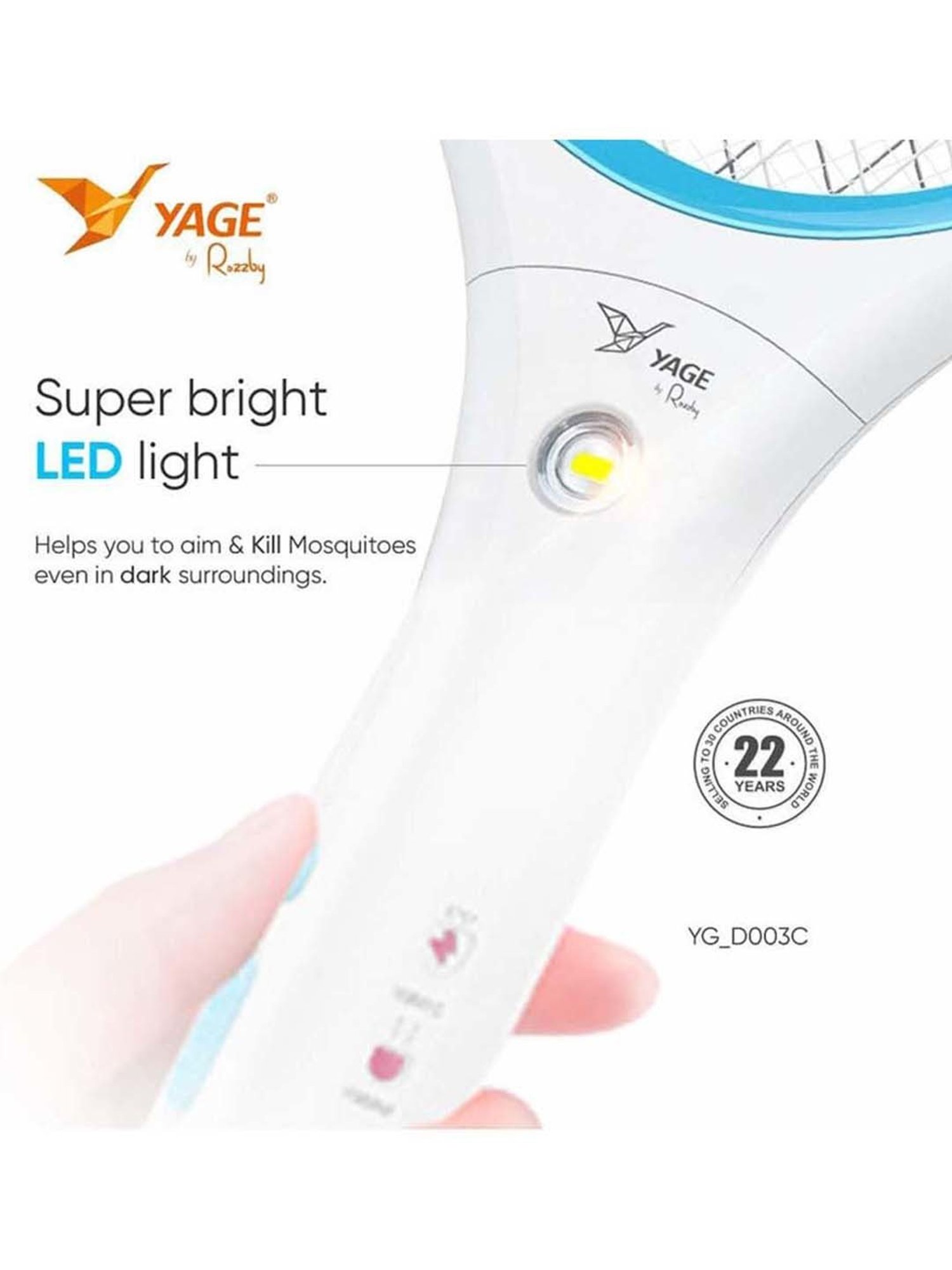 yage YG-D112 Electric Insect Killer Indoor, Outdoor Bat (White & Blue)