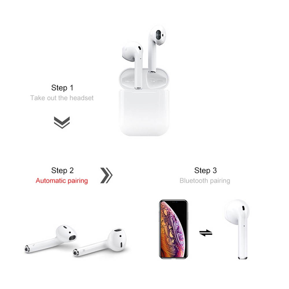 i18 Wireless in-Ear Sport Bluetooth 5.0 Earphones Android earpods iphone Bluetooth distance 590 inch (Mini White)